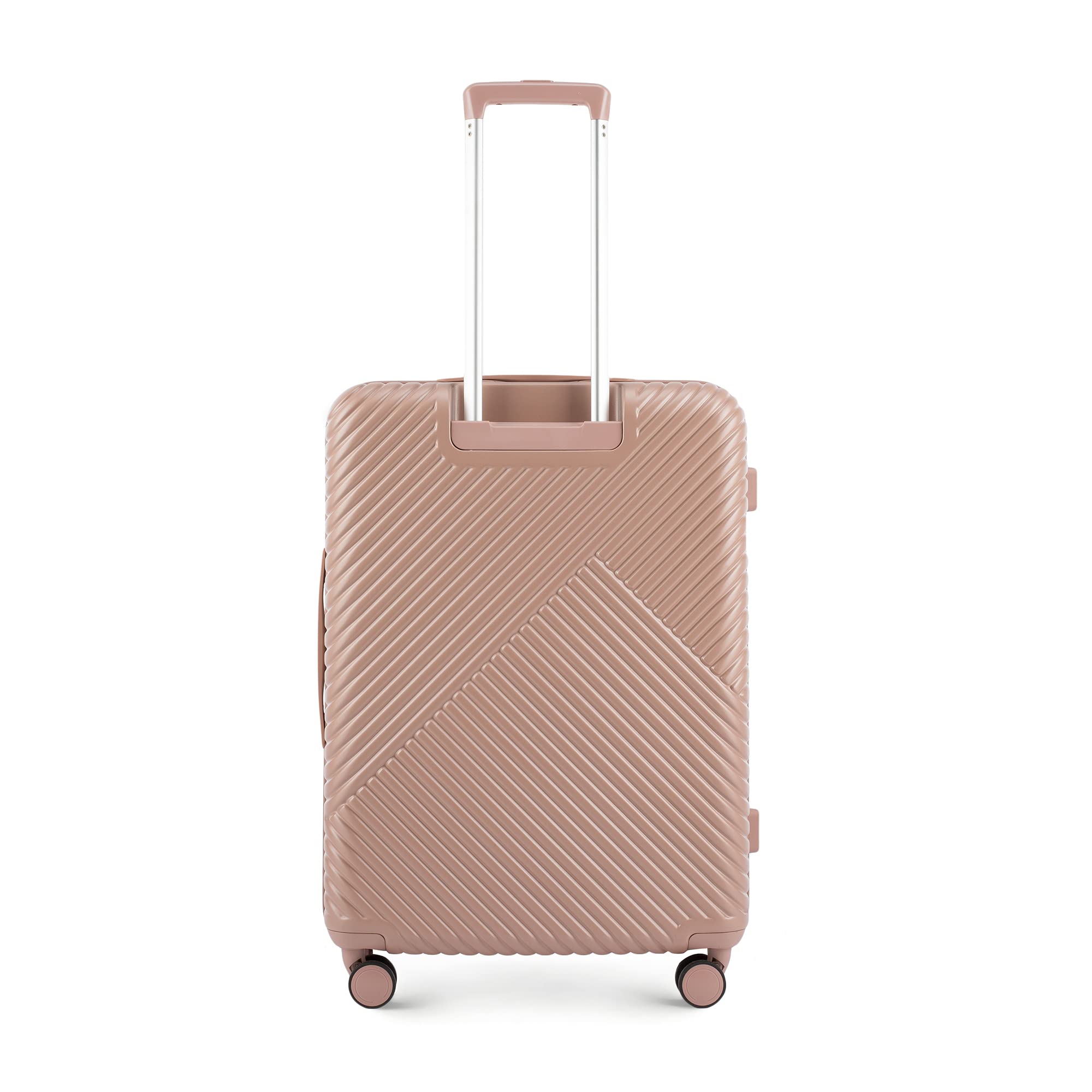 WITTCHEN Valigia Media Trolley Valigia Rigida in policarbonato Valigia Bagaglio Valigie con 4 ruote doppie girevoli Serratura a combinazione TSA Manico telescopico GL Style Rosa cipria