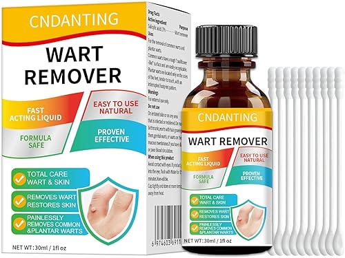 CNDANTING Eliminador profesional de verrugas y maíz con 17% de ácido salicílico, fórmula de congelación para verrugas plantares, comunes y planas en
