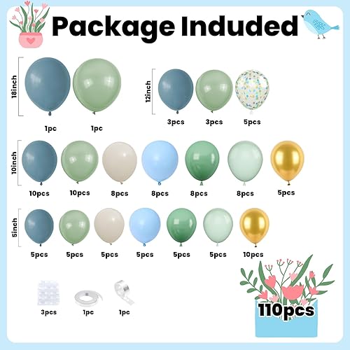 Miniatura 9 de Kit de arco de globos azules y amarillos, guirnalda de globos azul amarillo con globos de látex azul maca amarillo y blanco, guirnalda de arco de