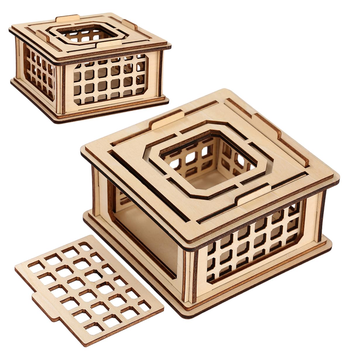 Wooden Dice Prison Box, Lattice Barred Design, RPG Accessories, DND Bad Dice Jail