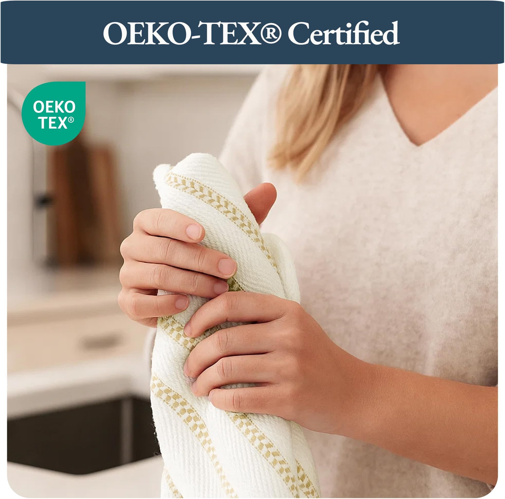 LANE LINEN Kitchen Towels Set - Pack of 4 Cotton Dish Towels for Drying Dishes, 18 x 28 , Kitchen Hand Towels, Absorbent Tea Towels, Towels for Kitchen, Quick Drying Kitchen Towel Set - Lemon Yellow