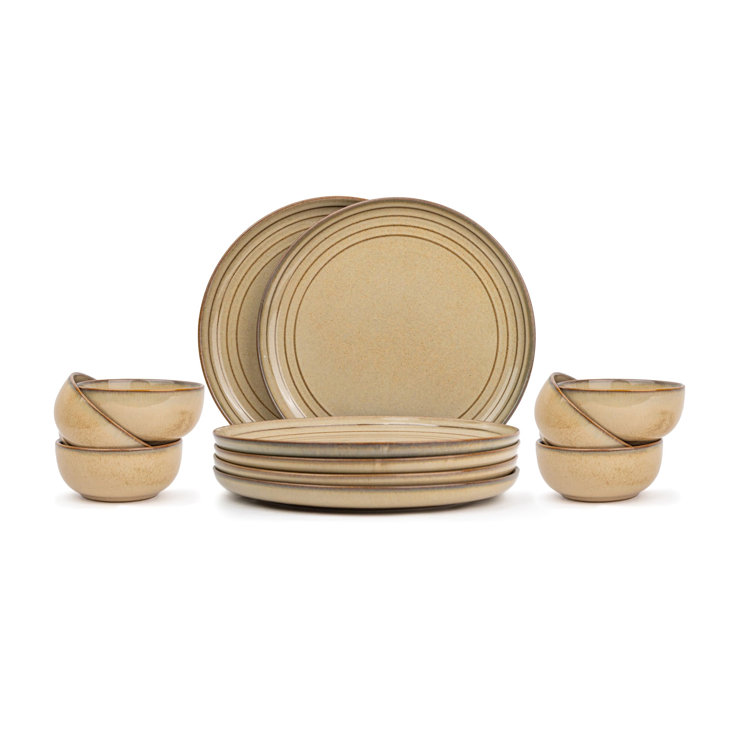 Shay Ceramic Dinner Set, 12 Pcs, Beige Reactive | Crockery Set for Dining Table | Dining Sets Crockery Items | Glossy Finish | Premium Stoneware (Beige Reactive, 12 Pieces) (B0D3Z1D3D2) Amazon Price History, Amazon Price Tracker