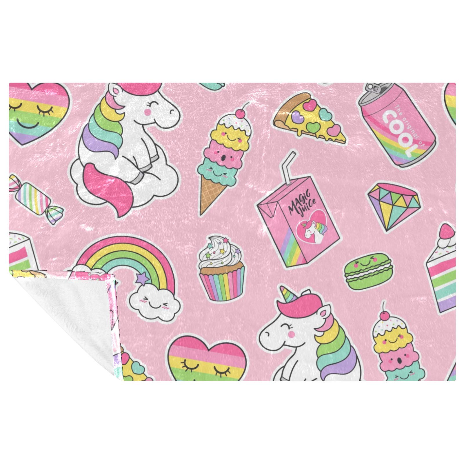 Plaid de lit chaud contre le froid couverture licorne 150x100 pour canapé