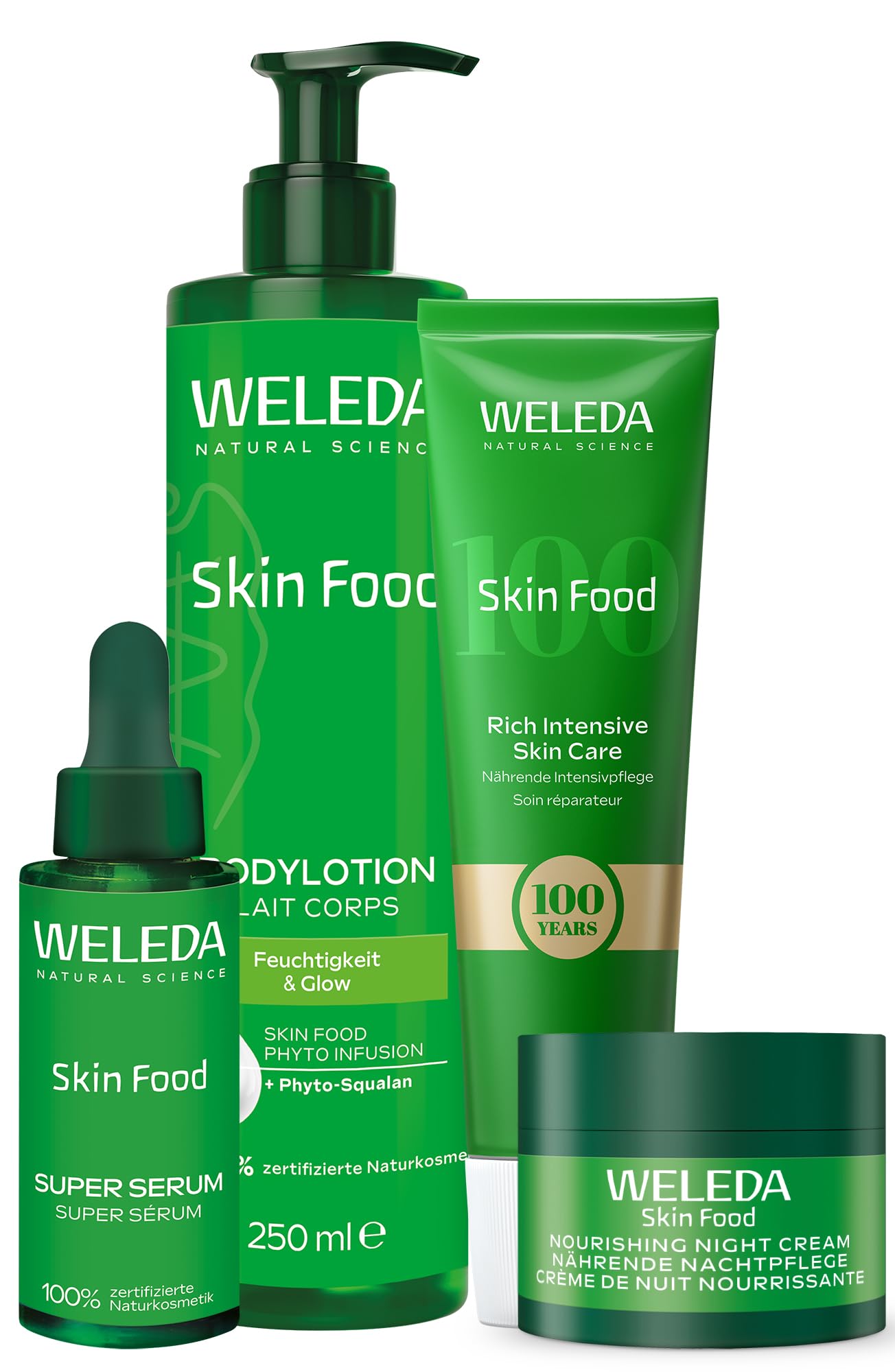 WELEDA Skin Food Full Body Set - Naturkosmetik Feuchtigkeitspflege | Limited Edition Skin Food Hautpflege, Nachtpflege  Super Serum  Bodylotion - Feuchtigkeit, Glow  Strong Skin Feeling