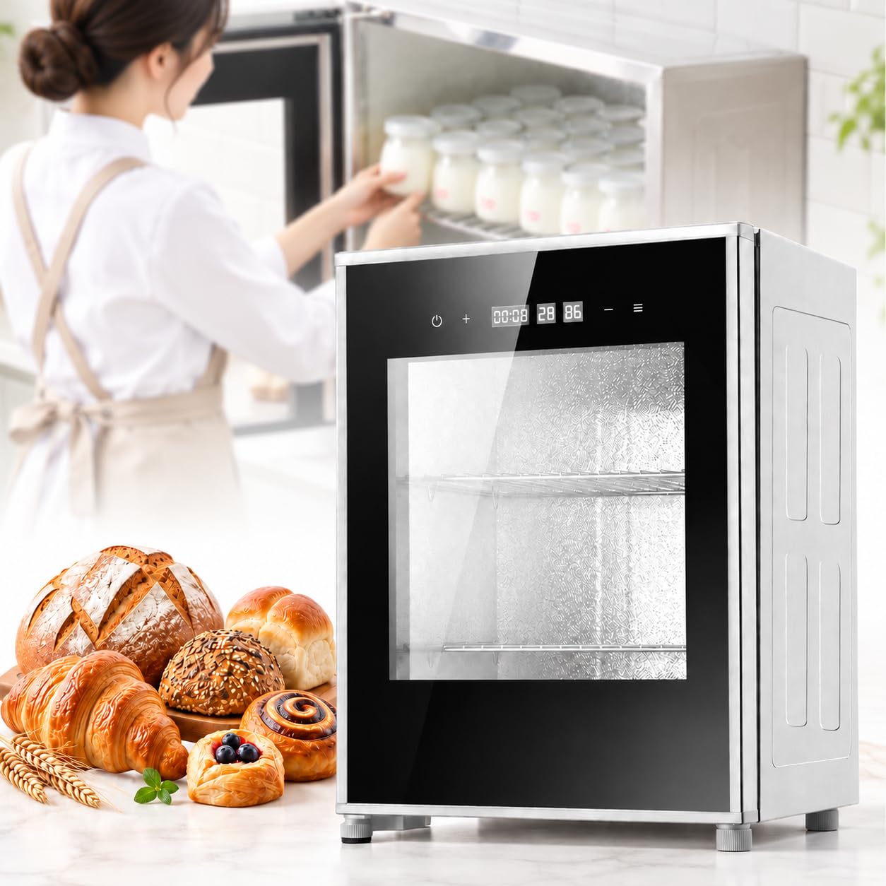 Cella Lievitazione 40L, Lievitatrice con Controllo Dell'umidità al 60–90%