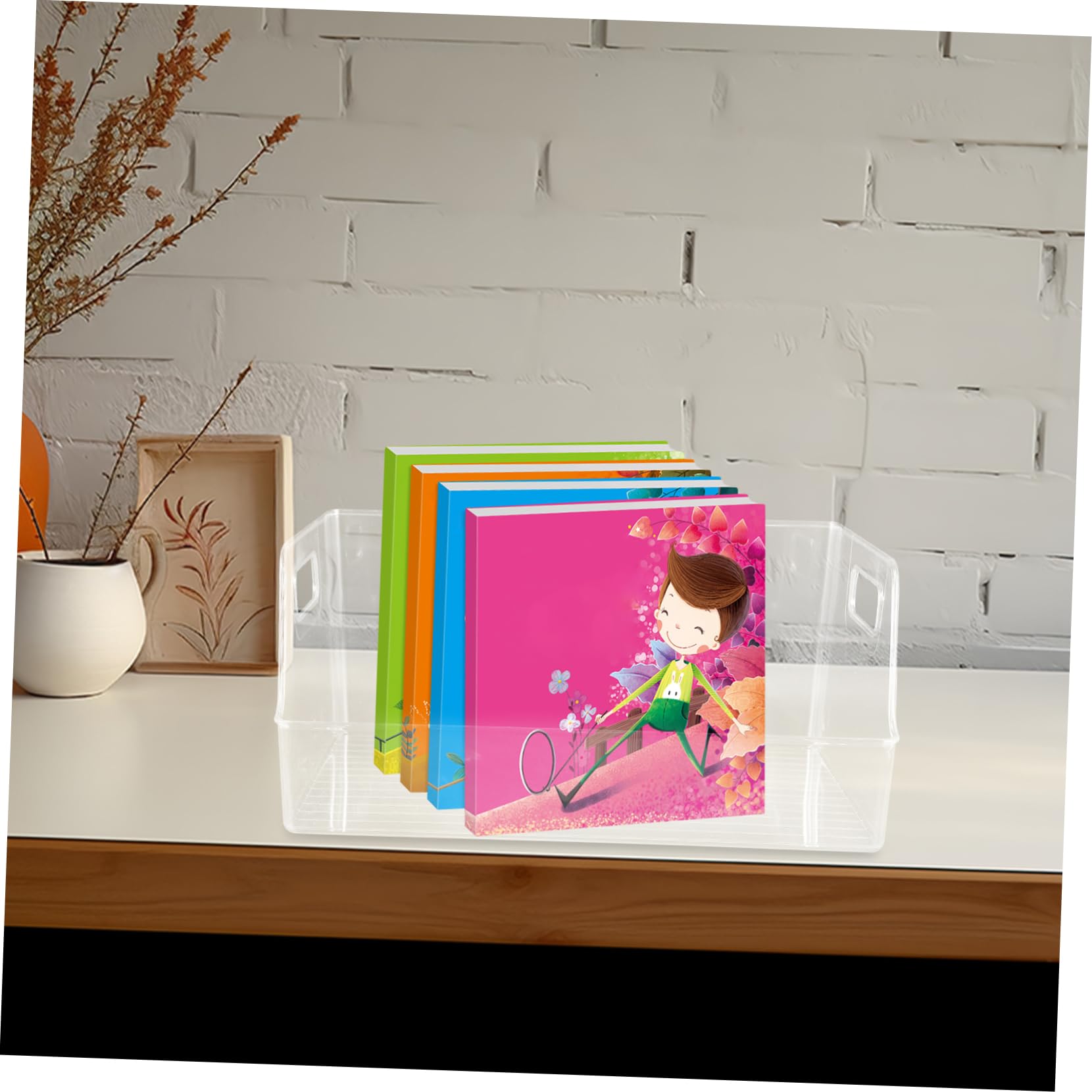 SHINEOFI Organizer Libri da Scrivania Grande Capacità in Pp Trasparente | Raccoglitore Documenti A4, Finitura Curata, Design Ispessito, per Aule e Biblioteche