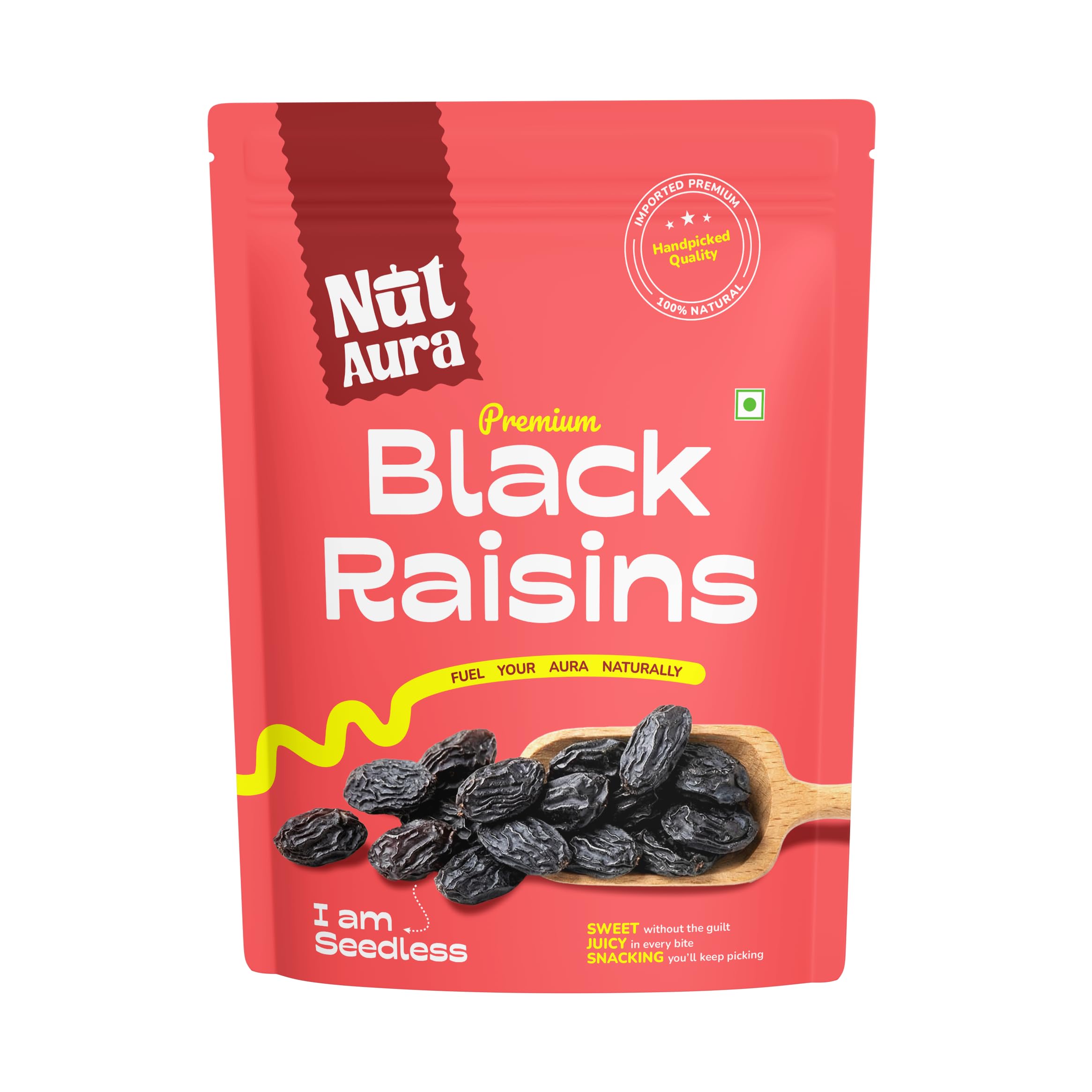 Nut Aura Black Raisins Seedless 400g | Premium Hand Selected Dried Kishmish Without Seeds | Nutritious Dry Grapes for Energy, Digestion & Healthy Snacking | Kali Darakh Daily Nutrition Wellness