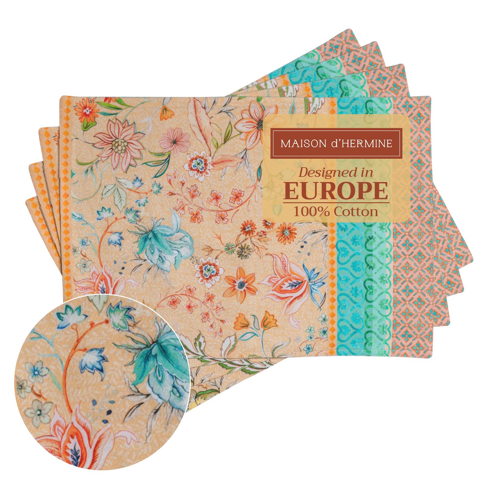 Maison d' Hermine Placemats Set of 4 Reusable 100% Cotton (33 CM x 48 CM) — image 1