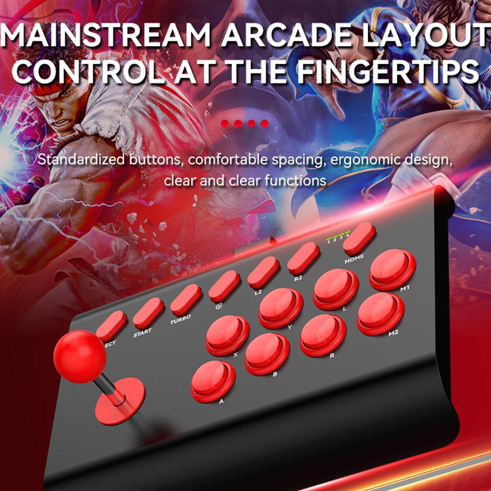 Joystick Arcade Fight Stick | Joystick di Combattimento per Giochi Arcade | con Funzioni Turbo/Macro | Joystick Arcade Nostalgico Universale per PC E Console di retrò [video game] [video game]