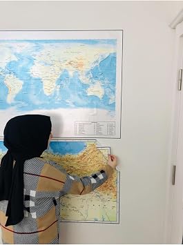 T rkiye Fikizi Ve D nya Fiziki Haritas  Seti Ak ll  Ka t Tahta Dekoratif E itim Ama l  Renkli