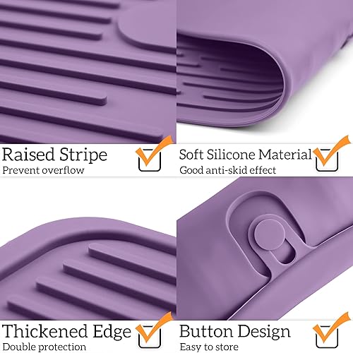 Miniatura 12 de Ptlom Mantel individual de silicona para perros y gatos, antideslizante, impermeable, tapete para alimentos y agua, tapete para bandeja