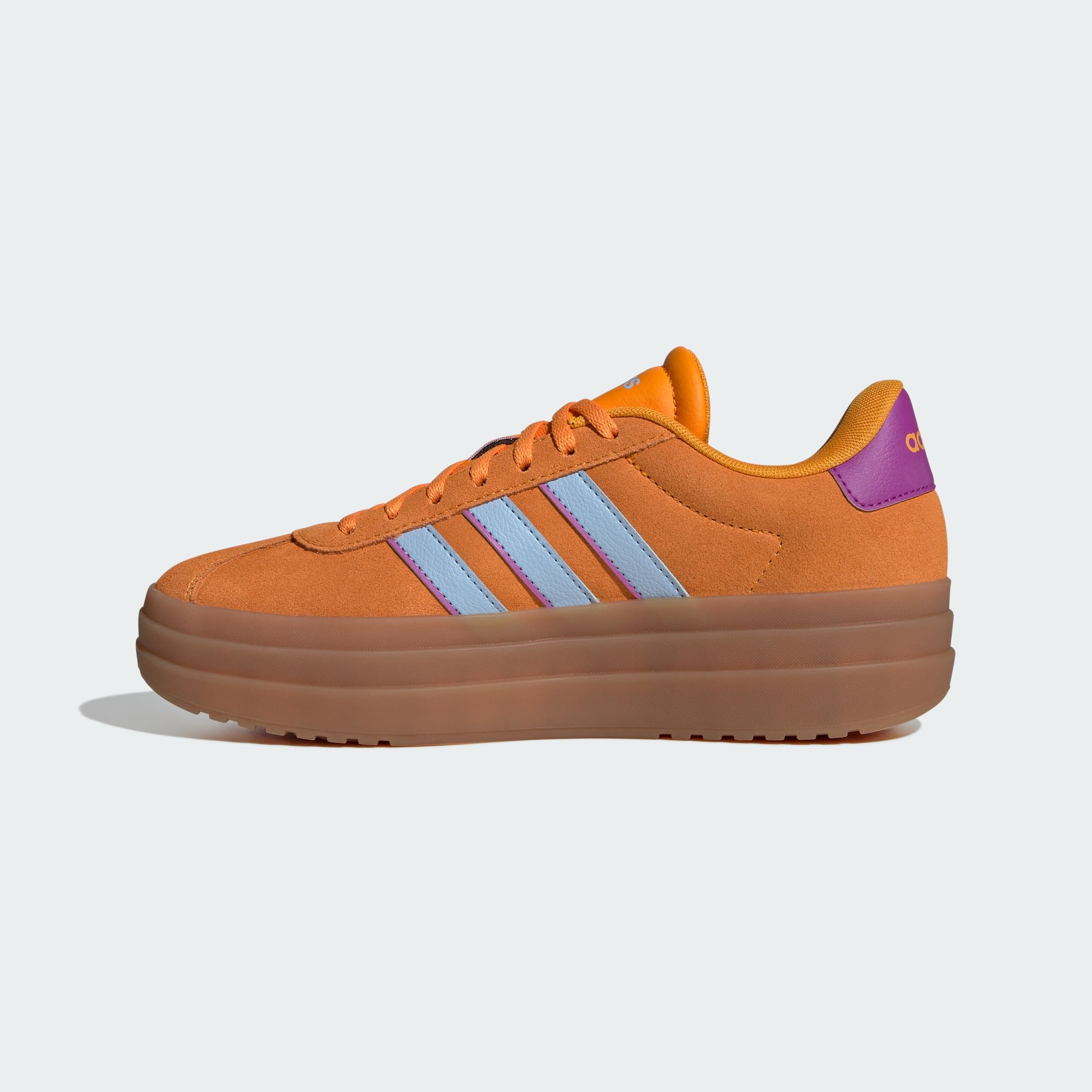 adidas Women's VL Court Sneaker, Crew Orange/Blue/Purple Burst, 8.5