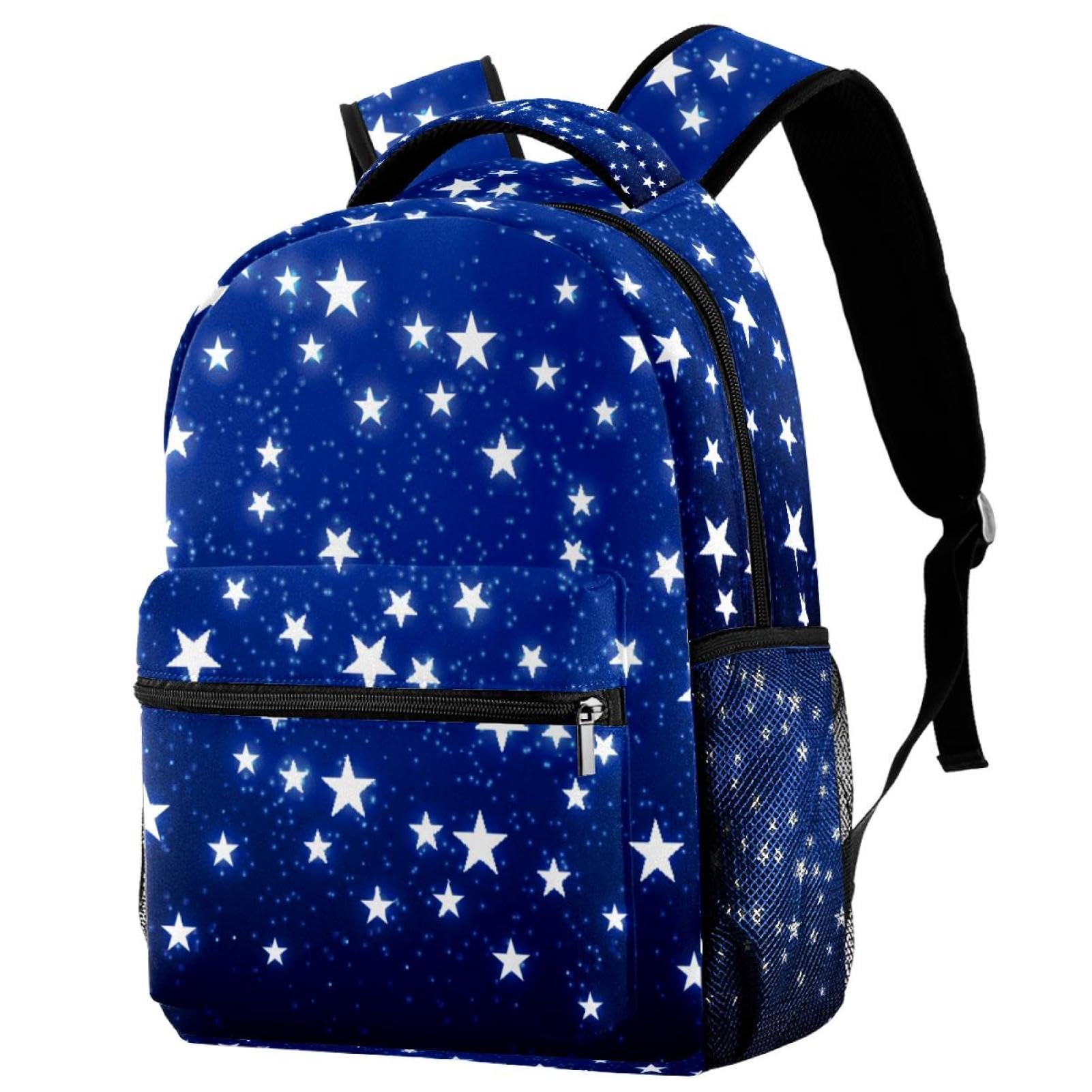 Sac à dos d'école étoiles bleu multicolore pour collégien et lycée