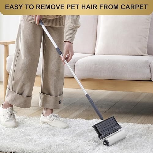Miniatura 6 de Rodillos de pelusa para el pelo de las mascotas extra pegajosos con mango largo removedor de pelo de gato grande ropa de lavandería muebles de