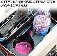 Vista 104 de zipelo Bling Car Cup Coaster, 2 Pack Universal Vehicle Anti-Slip Cup Holder Insert Coasters, Crystal Rhinestone Silicone Shockproof Drink Mat, Car