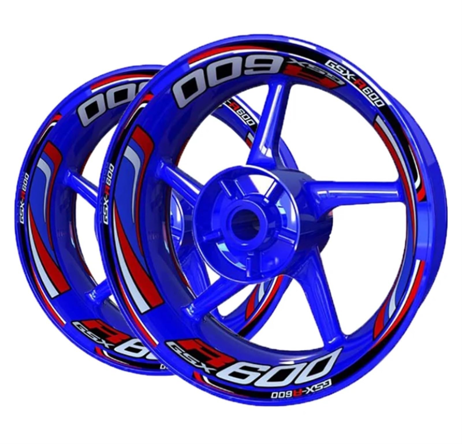 Motorcycle Accessories Wheel Stickers Reflective Decals Rims for Suzuki GSXR600 GSXR-600 Motorbike(Color8)