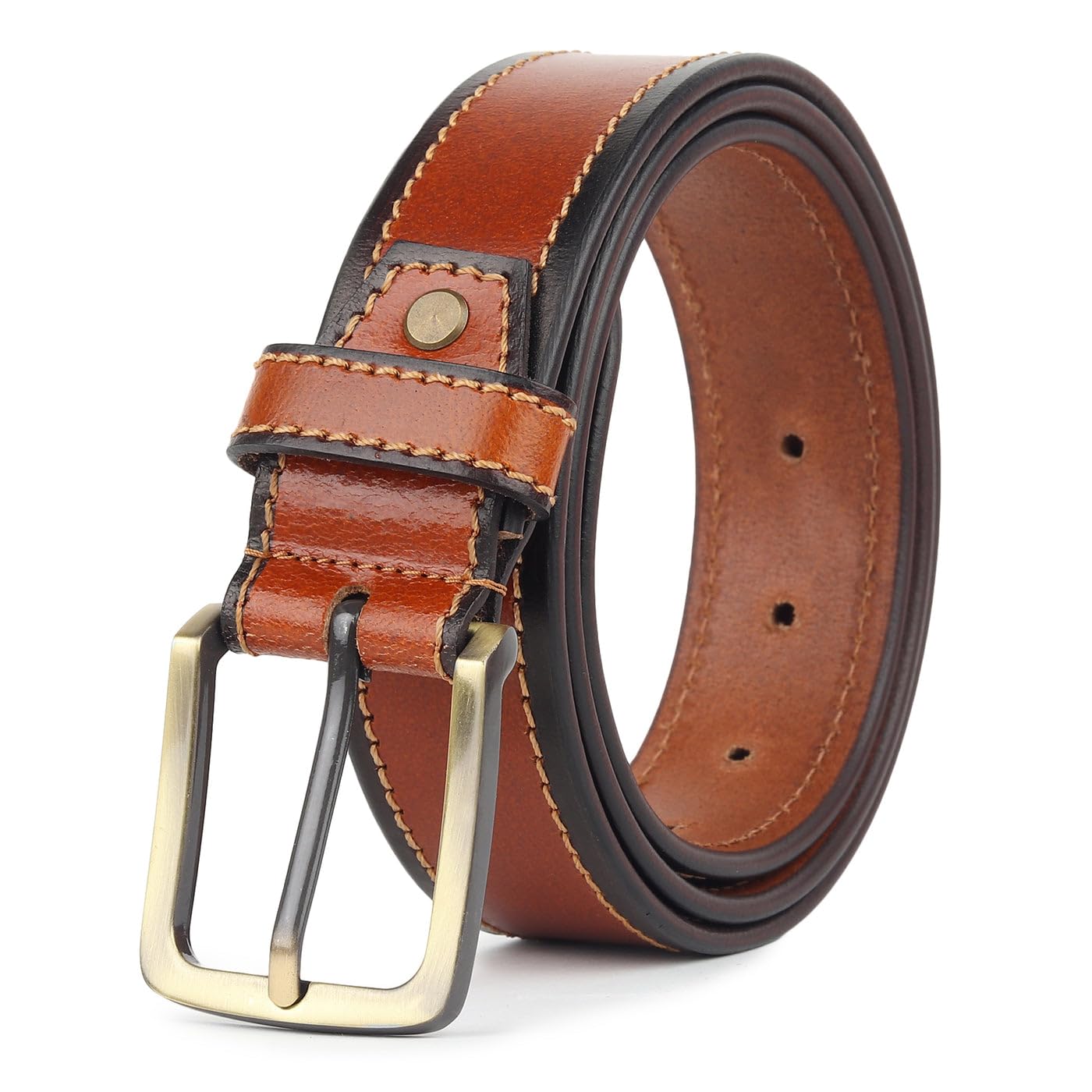 mahetri Classic Copper Slim Premium Mens Leather Belt (32-44 Waist) | Genuine Full-Grain leather belt | Formal Casual Dress Belt | Perfect for Daily Use-picture-29