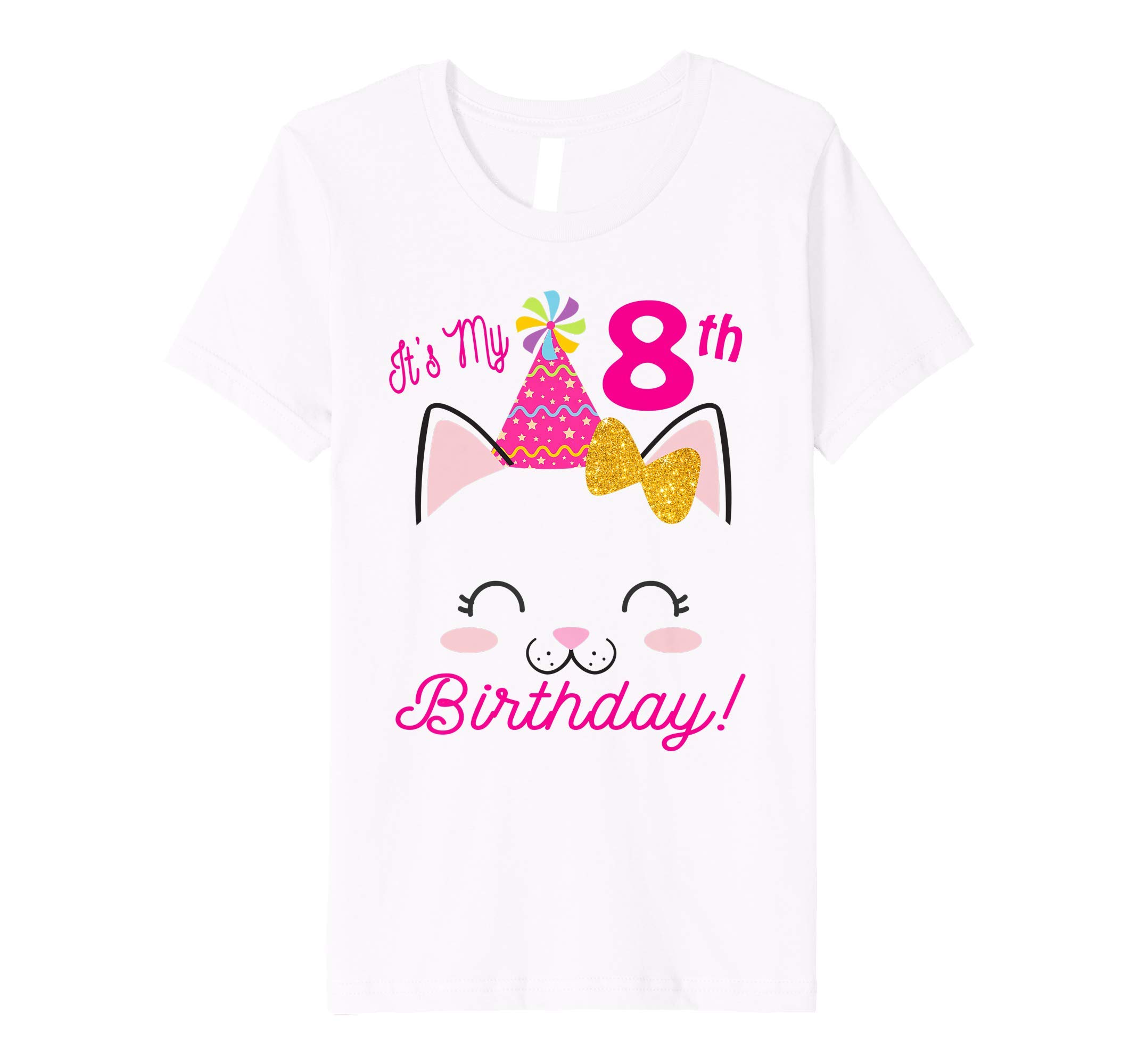Buy Kids Its My 8th Birthday Shirt Girl Kitty Cat theme Party (eight