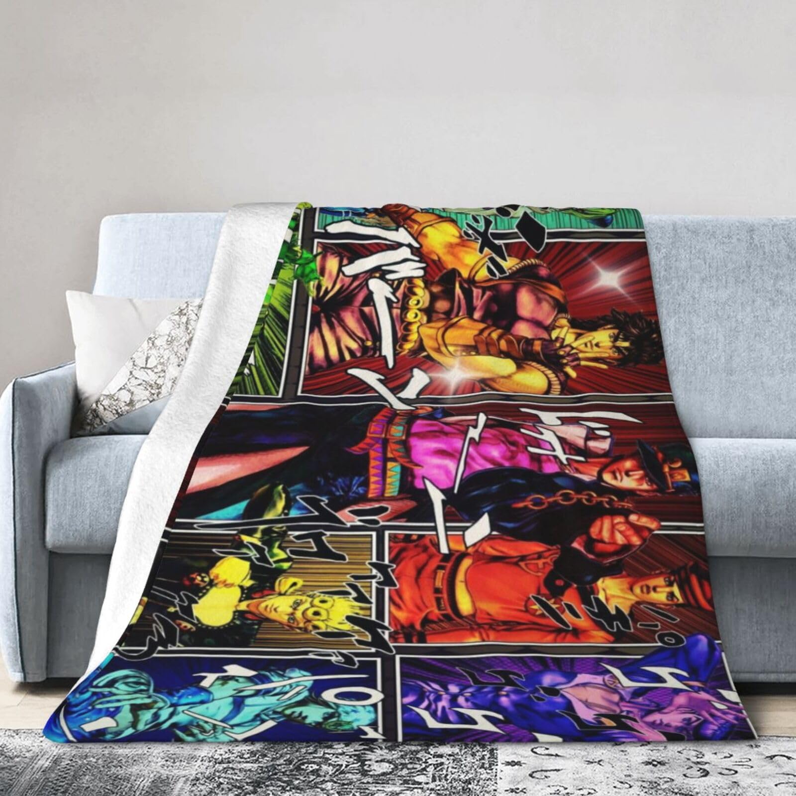 ジョジョの奇妙な冒険 フリンジ付きブランケット 120x150cm