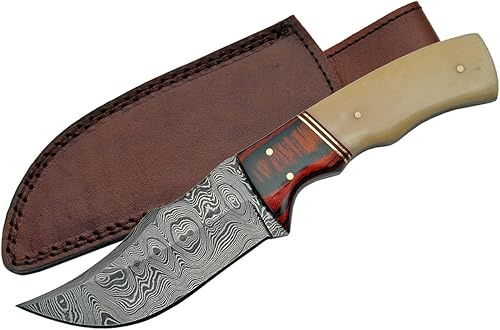 Szco Supplies DM-1078 Cuchillo de Damasco con mango de madera de color hueso/cereza