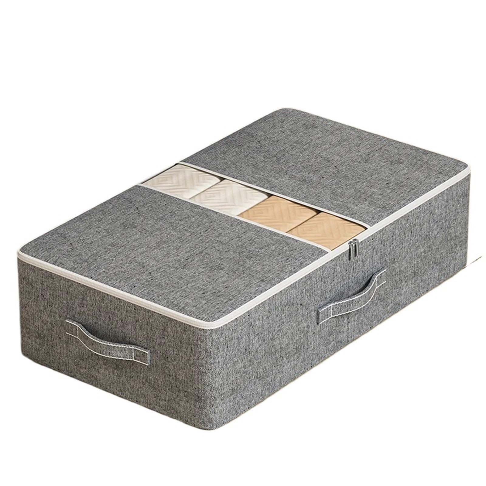 FCfpxwtz Clothes Storage Bags, Underbed Storage Boxes For Clothes Comforters, Grey/White, Multiple Sizes(Grey,XL)