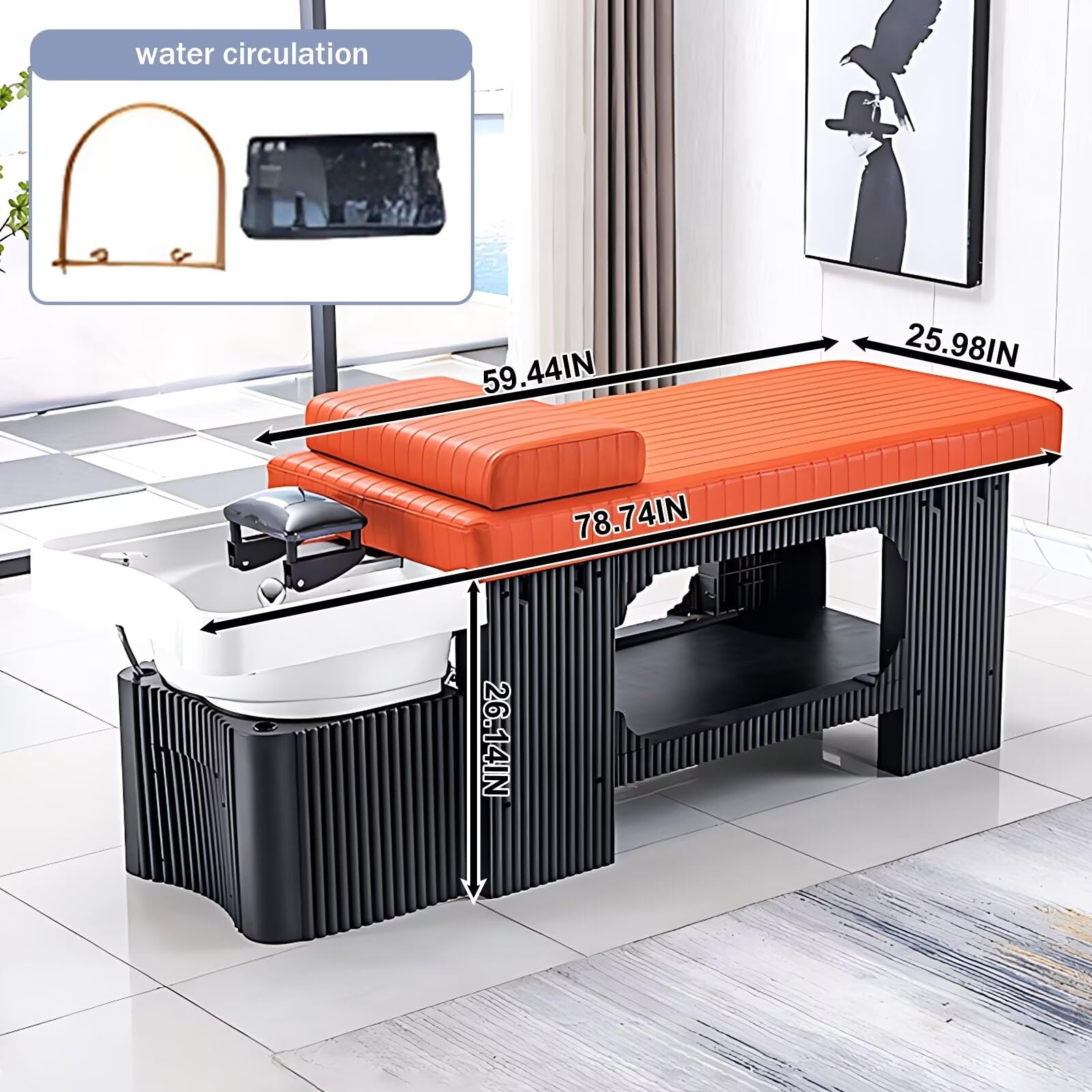 Szampon do masażu Bed Head Spa z cyklem wody, wygodny zagłówek