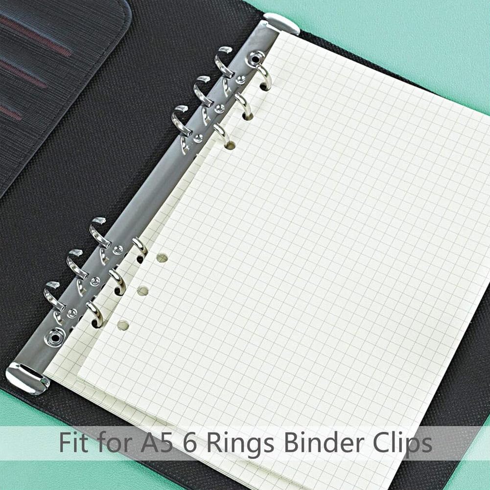 270 Feuilles A5 Recharge Papier en Quadrillé 6 Trous Vierge Feuillets Mobiles pour A5 Carnet Rechargeable Remplacer Pages Intérieures 540 Pages