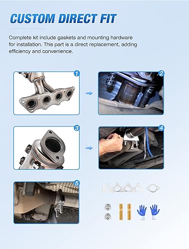 Miniatura 4 de Nilight Catalizador para Hyundai Accent 2012-2017/Hyundai Veloster 2012-2017/Kia Rio 2012-2014/Kia Soul 2012 2013 2014 2015 2016 (estándar EPA)