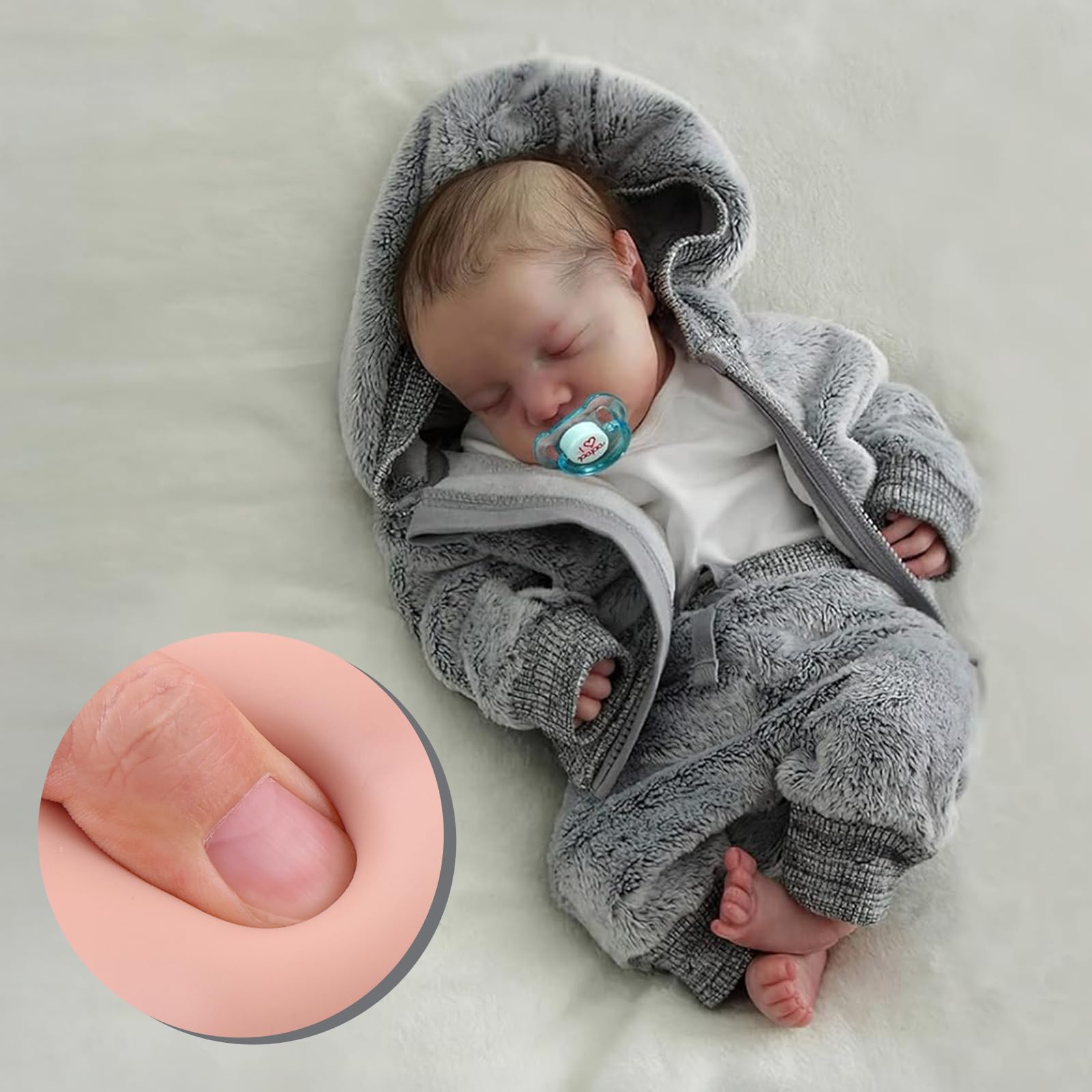BABESIDELifelike Reborn Baby Dolls Silicone Full Body Boys - 17-Inch Real Baby Feeling Realistic-Newborn Baby Doll Full Body Vinyl Real Life Baby Dolls with Toy & Gift Box for Kids