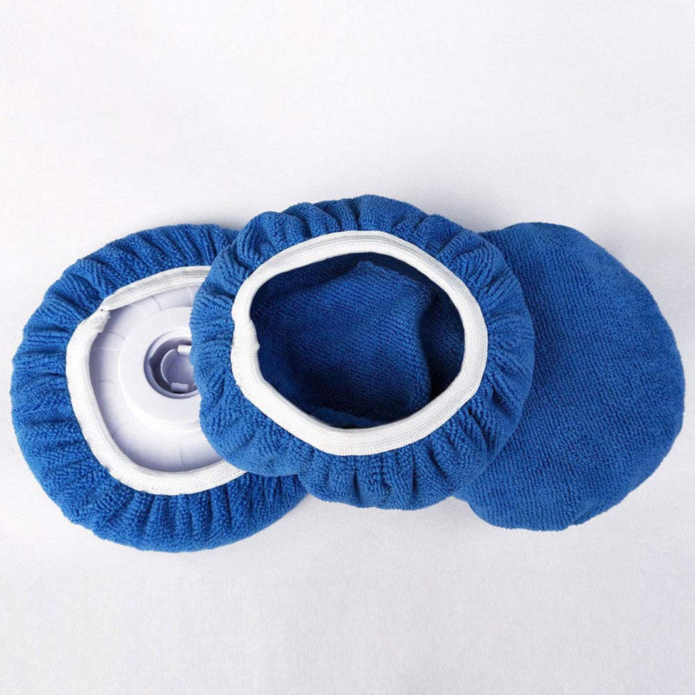 ZYTC Car Polishing Waxing Sleeve Polisher Pad Bonnet Microfiber Pad Soft Pack of 5 (Dark Blue, 5