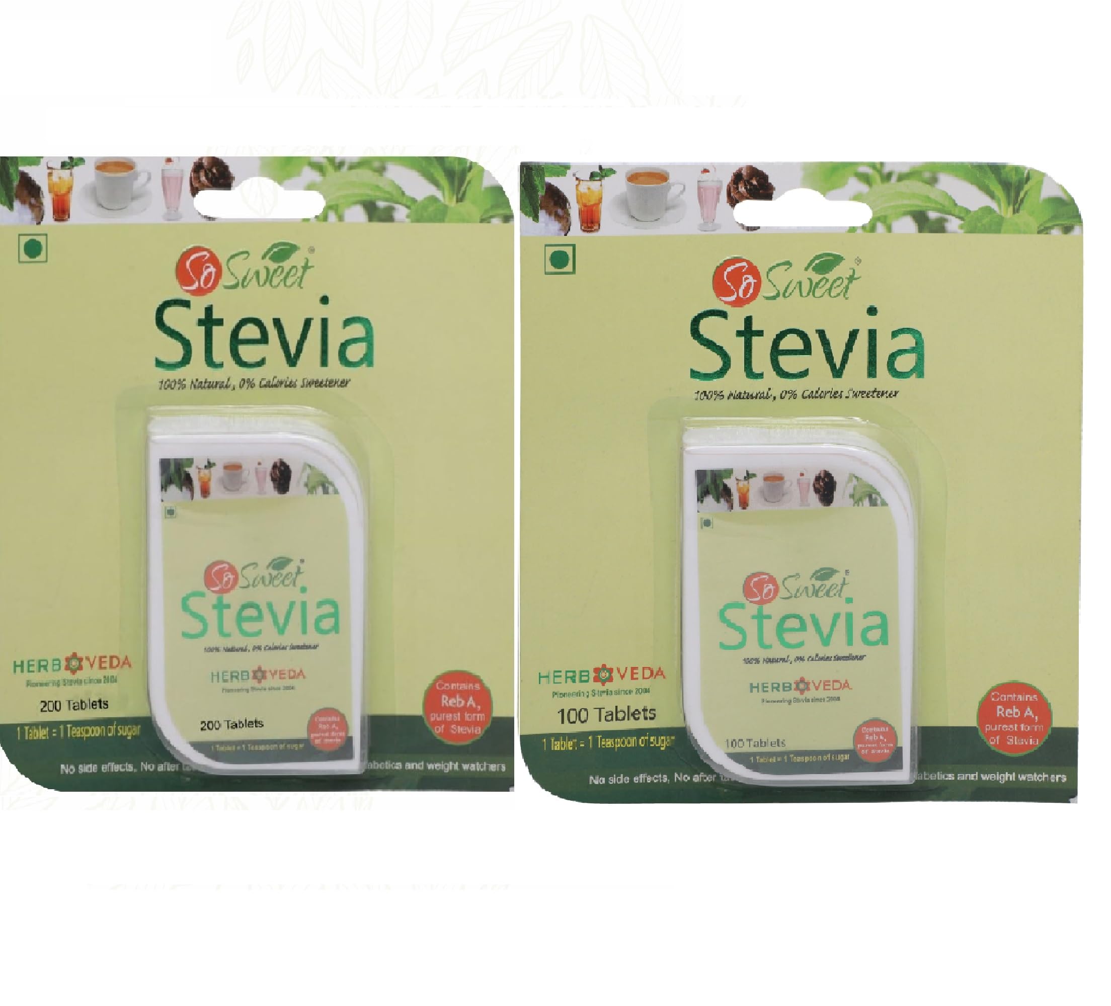 So Sweet Stevia 300 Tablets Sugar Free 100% Natural Plant Based Sweetener | Sweet Like Sugar with Zero Calories (Pack of 2) (100+200Tablets Packs) (B0CQP5FP42) Amazon Price History, Amazon Price Tracker