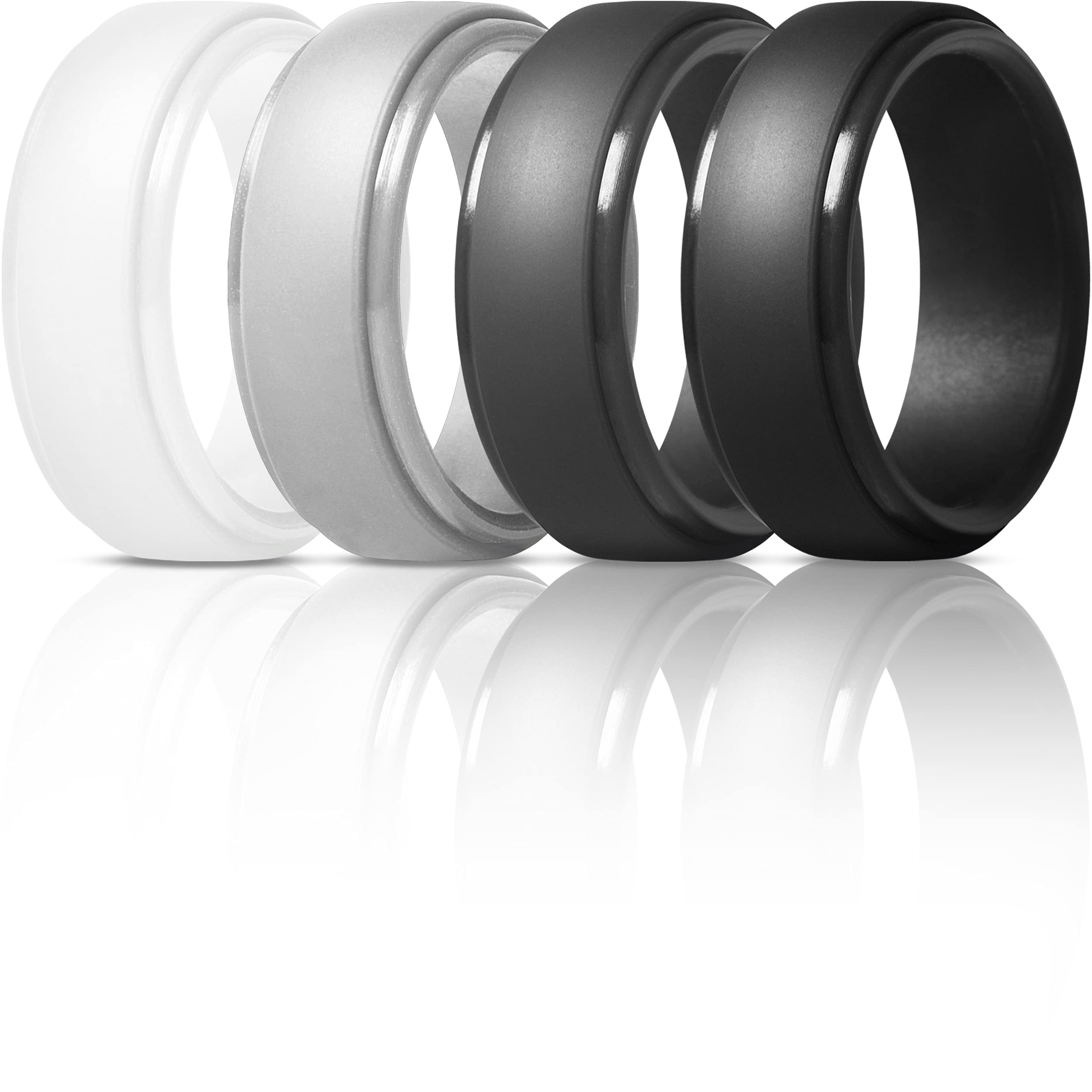 ThunderFit Mens Step Edge Silicone Rings, 10mm Wide 2.5mm Thick Rubber Bands-Variety Multipack 1-7, 12.5 - 13 (22.33mm), Silicone, No Gemstone (B07CJR1V5L) Amazon Price History, Amazon Price Tracker