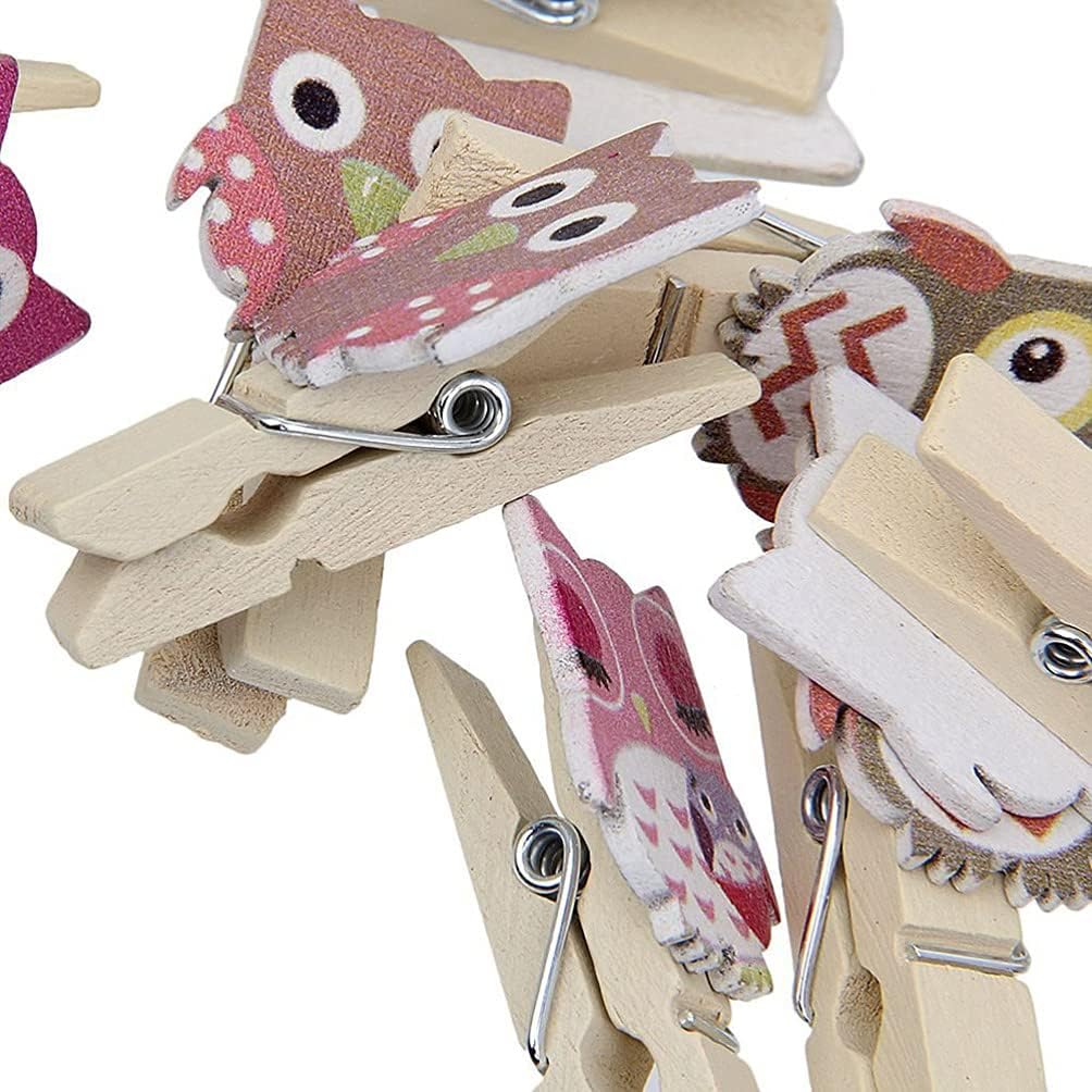 Wooden Clothespins Owl Decor with Burlap Rope, 10 Pcs Mini Wooden Owl Clips for Photo Hanging, Craft Projects, Rustic Home & Garden Decoration, Perfect for DIY Lovers and Party Favors