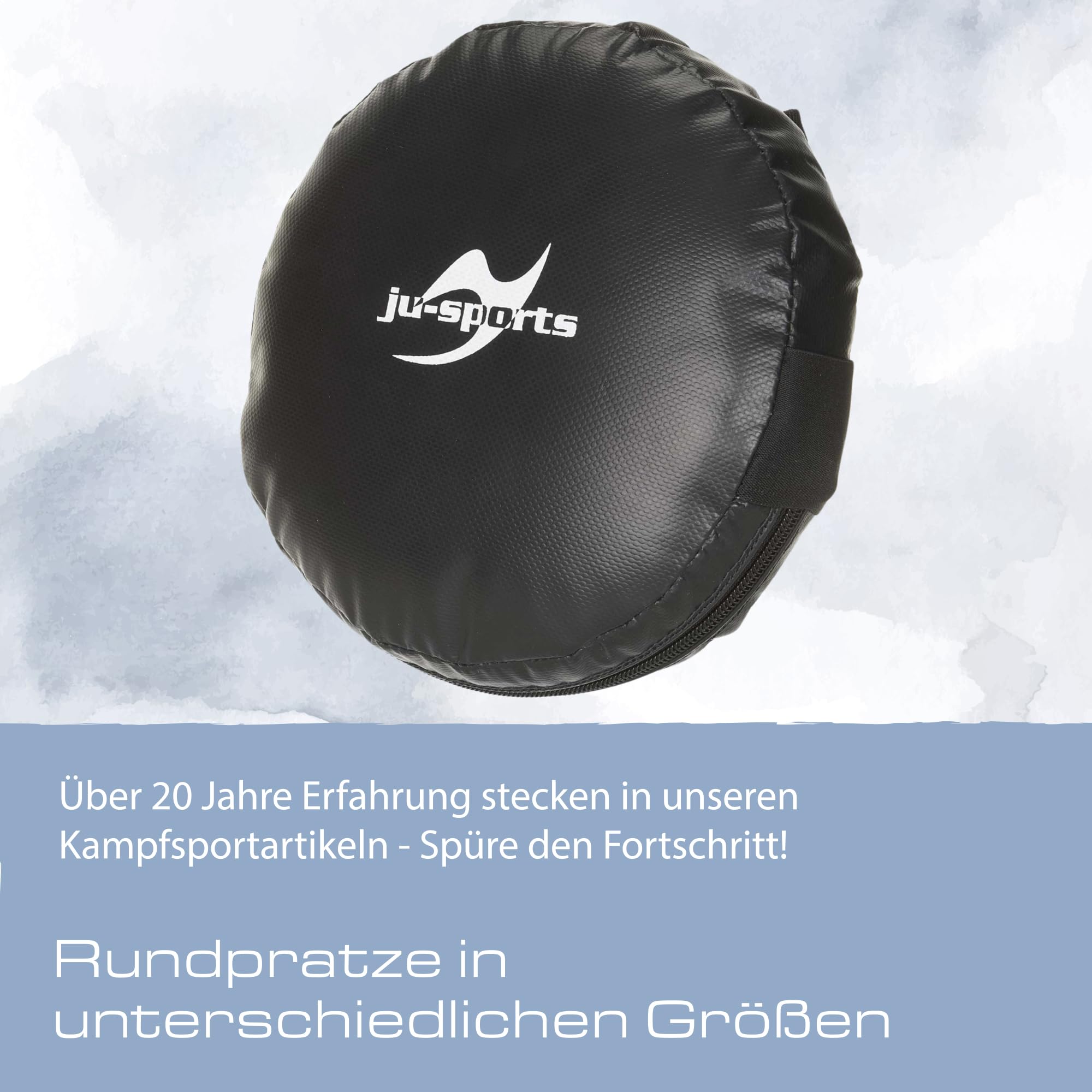 Ju-Sports Rund Pratze 1 STK. I Aus Kunstleder I Sehr leicht & perfekt im Handling I Mit 2 Schlaufen für optimalen Halt I Kampfsport Zubehör