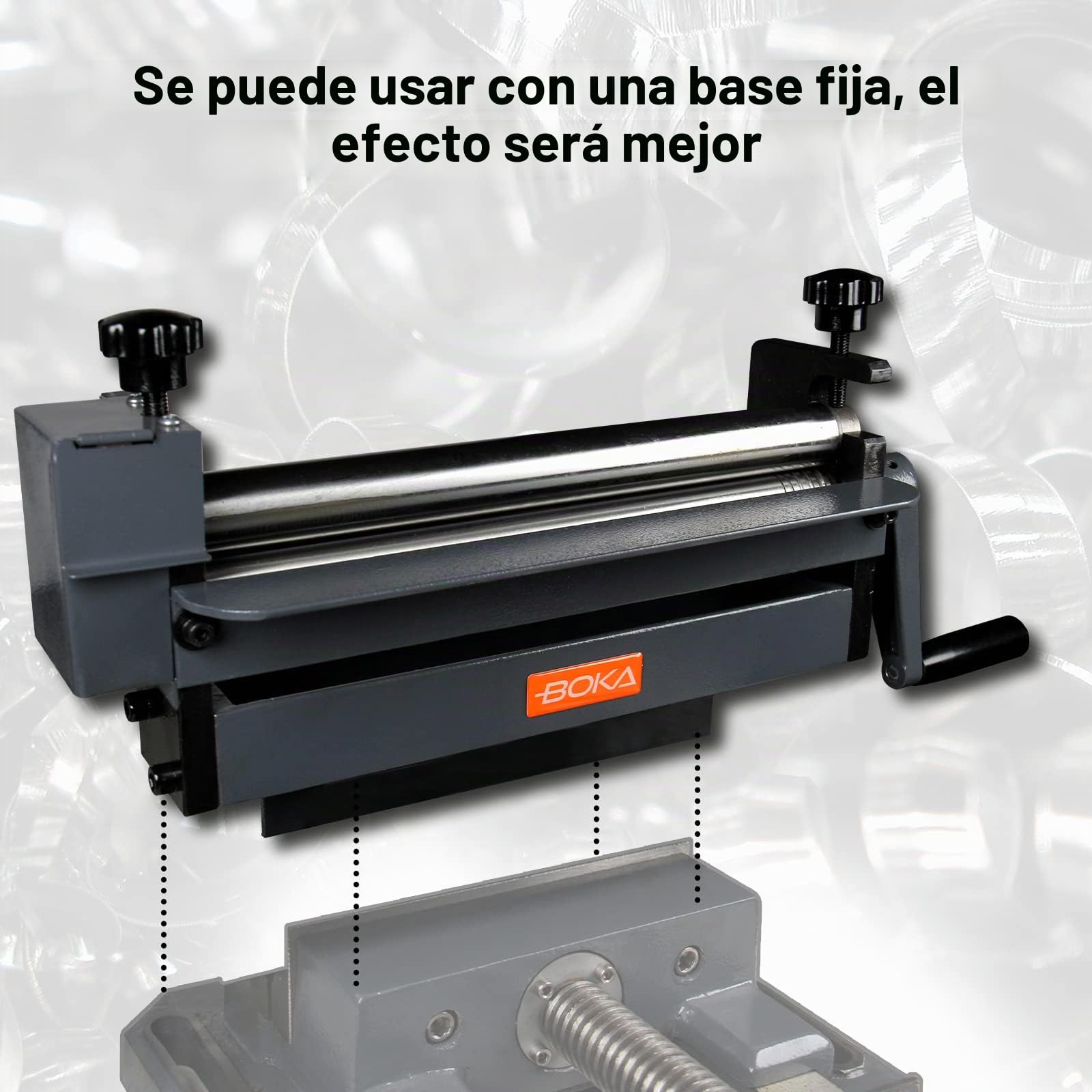 BOKA Dobladora redonda SJ 300, 3 rodillos, 300 mm de ancho, chapa de 1 mm | Dobladora, dobladora redonda, dobladora de chapa, dobladora de rodillos, dobladora de tubos