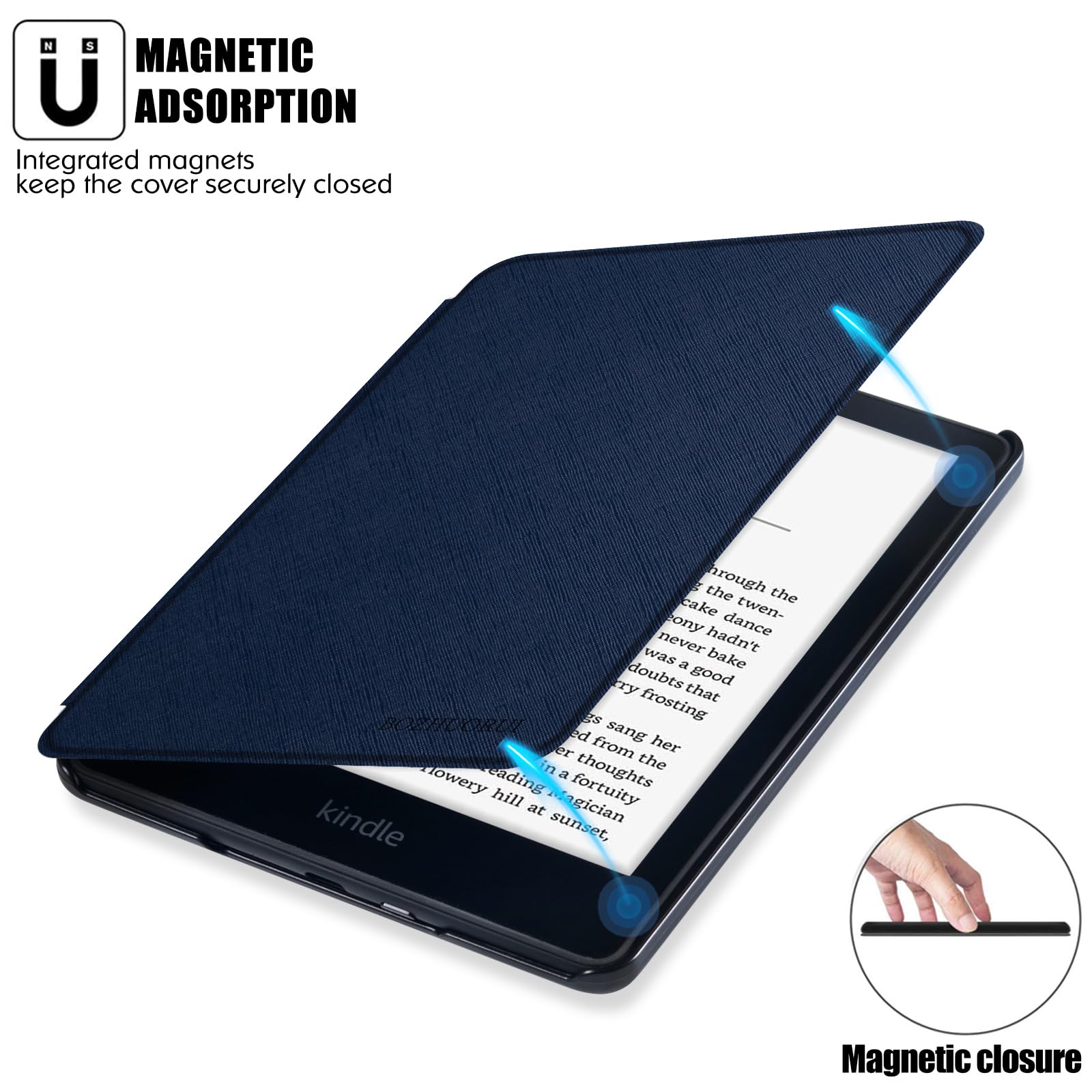 Funda delgada para Kindle Paperwhite de 10ª generación, con apagado y encendido automático, delgada y ligera, diseño de carcasa trasera dura, funda protectora de piel sintética para