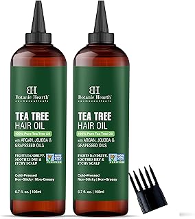 Tea Tree Oil for Hair | With Jojoba & Grapeseed Oils | Soothes Itchy Scalp & Fights Dandruff | Non GMO Verified | 6.7 fl oz, Pack of 2