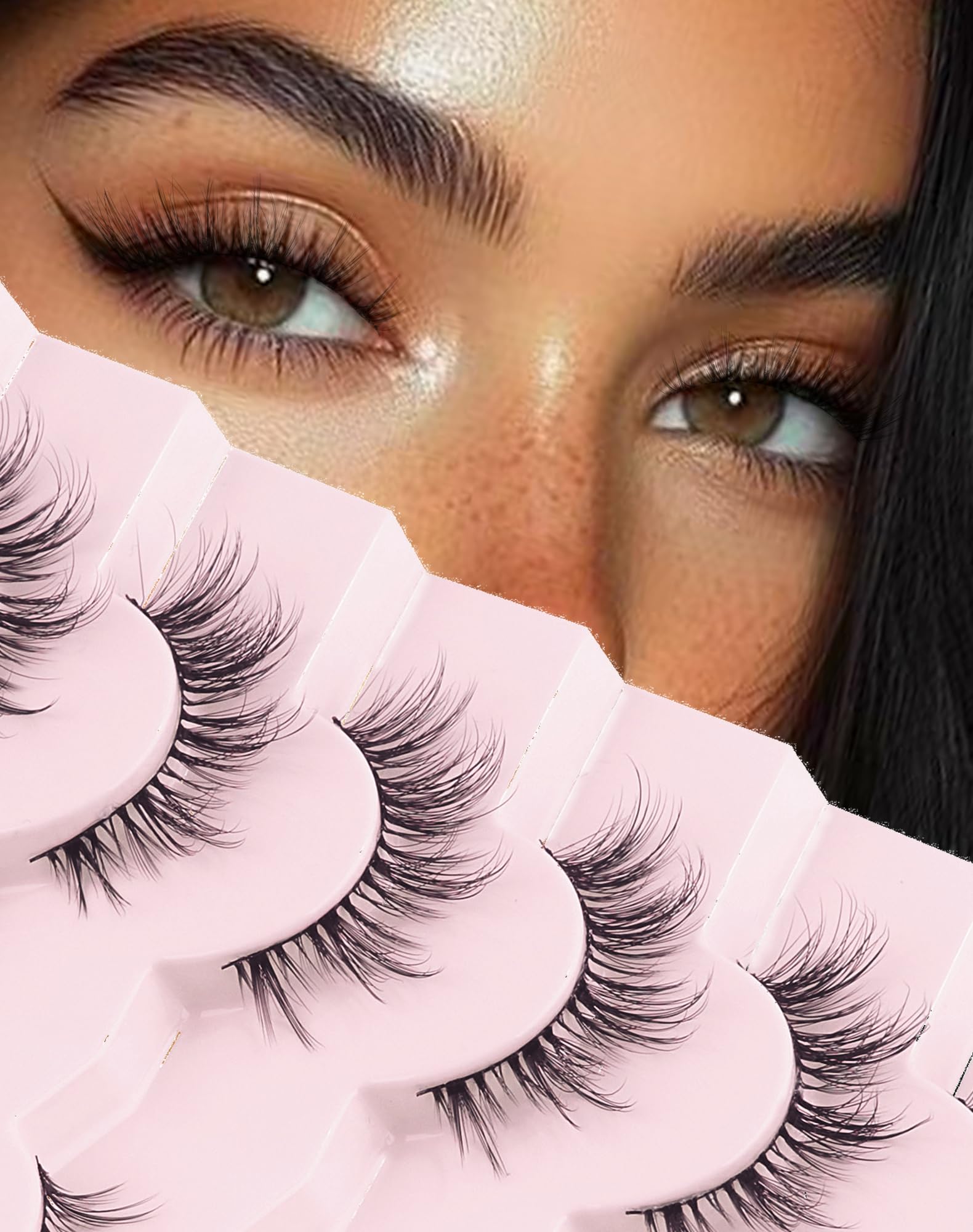 Natural Lashes Natural Eyelashes Natural Look Wispy Lashes Mink Lashes False Eyelashes Fake Eyelashes C Curl Lashes Strip Lashes Pure-02