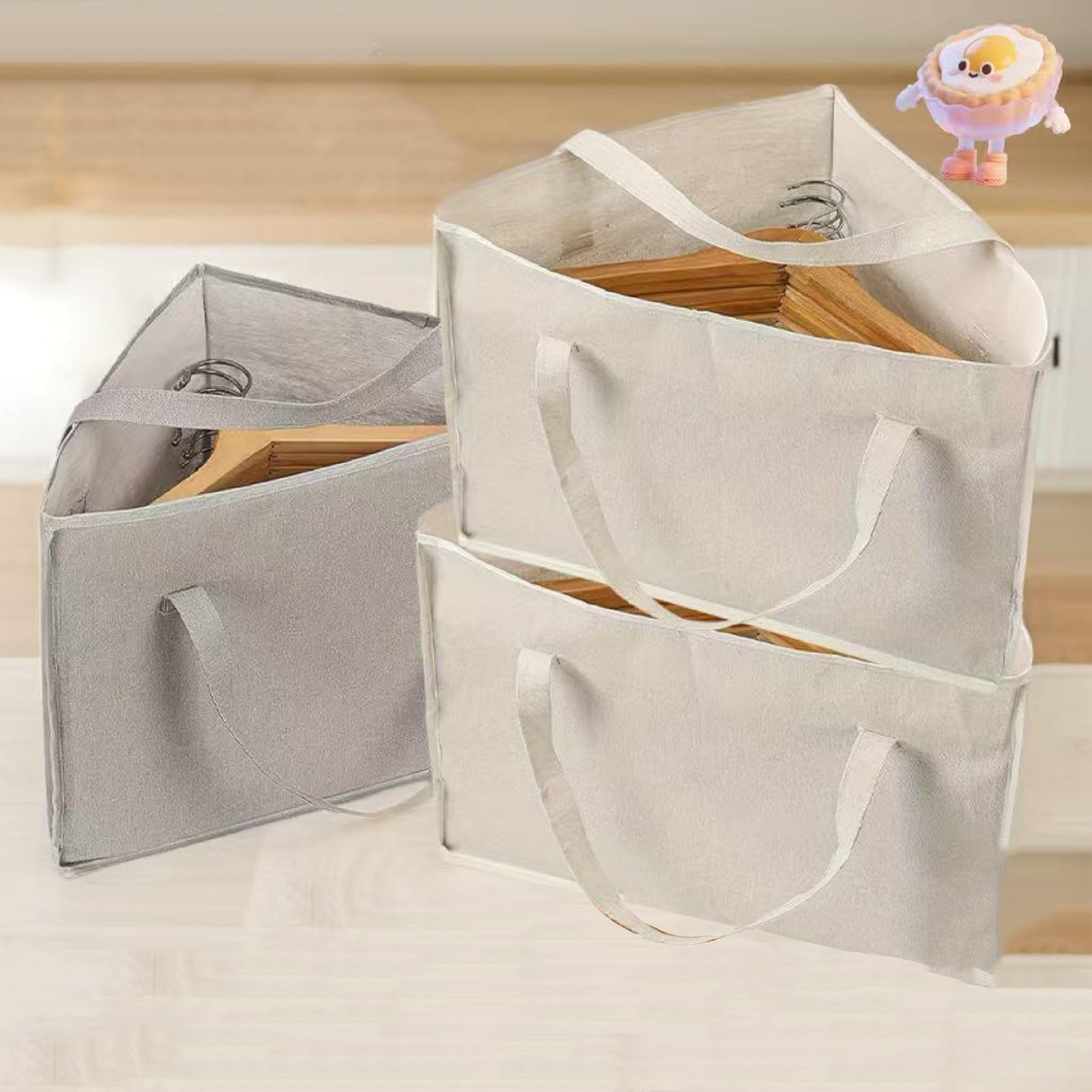 Dreieckige Kleiderbügel-Aufbewahrung tasche, Stoff-Kleider korb mit Griff und Basis, kann Aufhänger Stauraum sparen