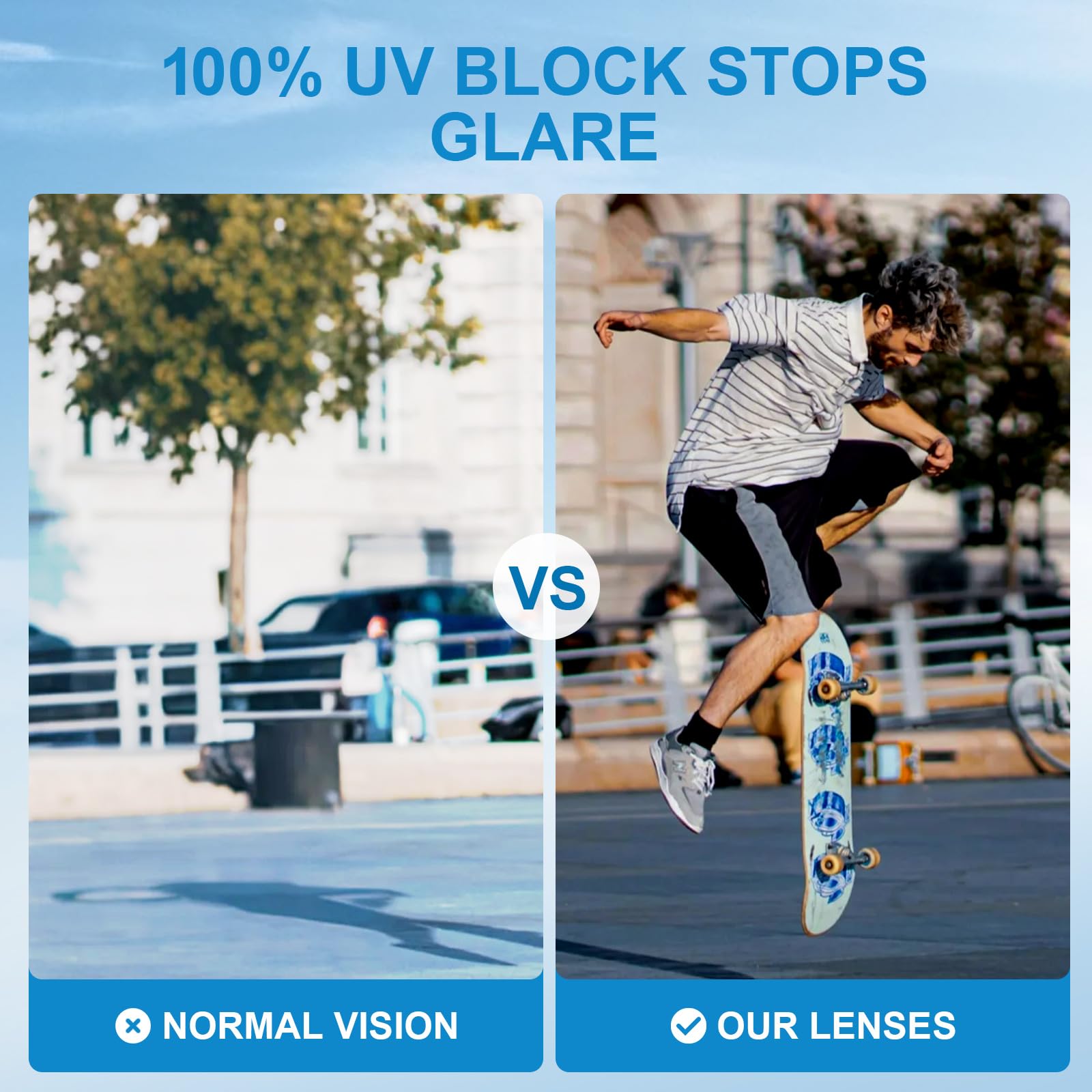 Carfia Occhiali da Sole Polarizzati da Uomo, Protezione UV, Montatura Leggera in TR90, Occhiali da Sole Sportivi Unisex per la Corsa all Aperto CA2100