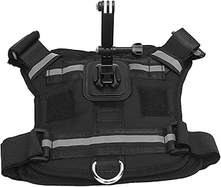 Dog Harness Mount for Camera, Chest and Back Fixation Pet Vest for Action Camera, Mount Vest, Adjustable Dog Harness for L...