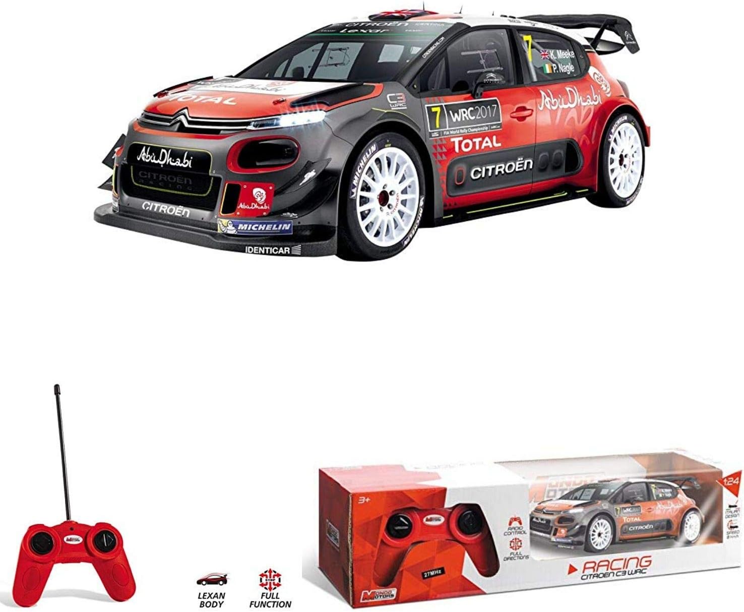 Mondo Motors, CITROEN C3 WRC, 1: 24 Scale Model, Up to 8 km/h Speed, Children's Toy Car 63536, Red, 1:24 - Image 3