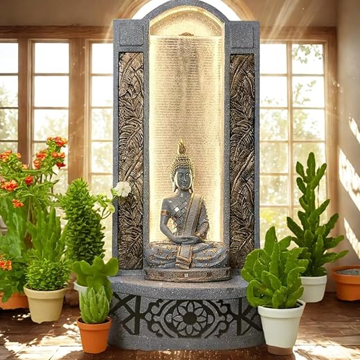 Expleasia Luxury Slate Buddha Water Fountain 4ft