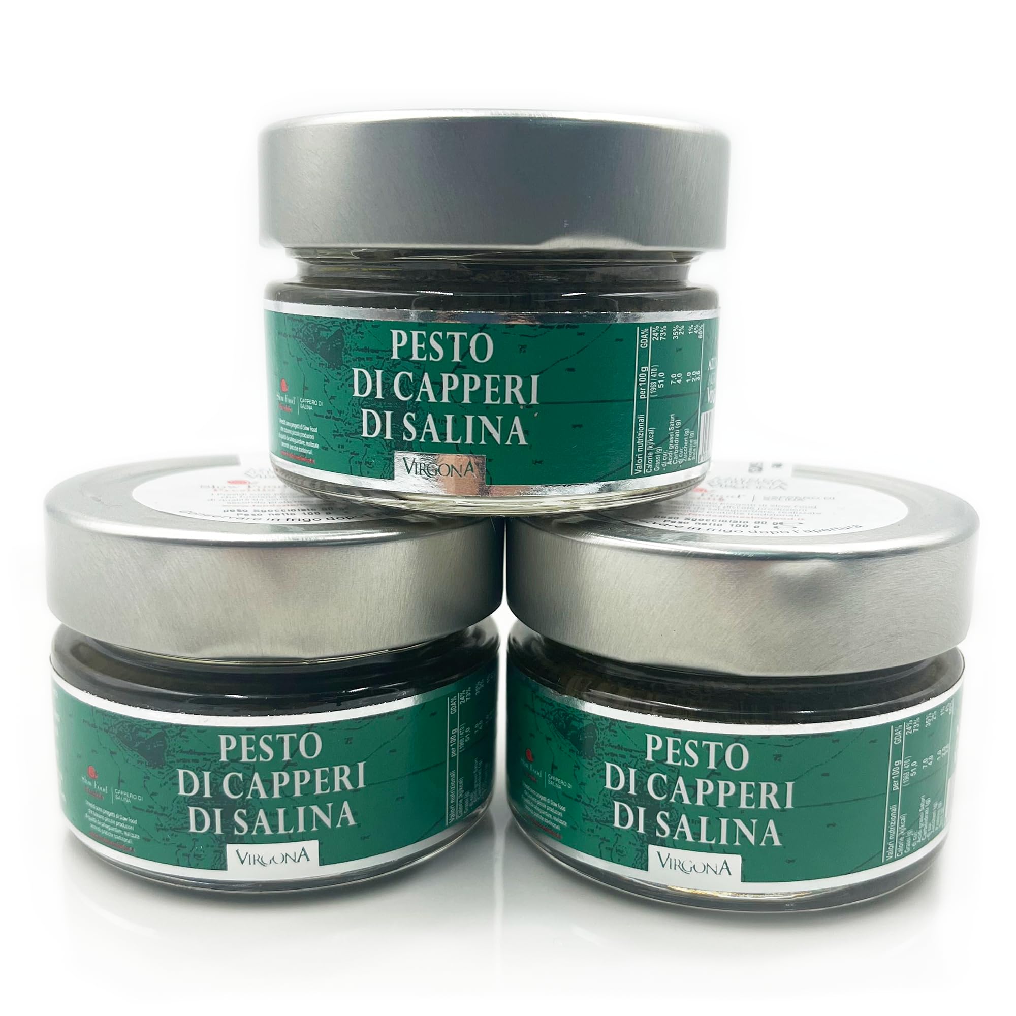 3 Gläser - Kapernpesto - INSEL SALINA - Virgona - Direkt aus Italien (200, Gramm)