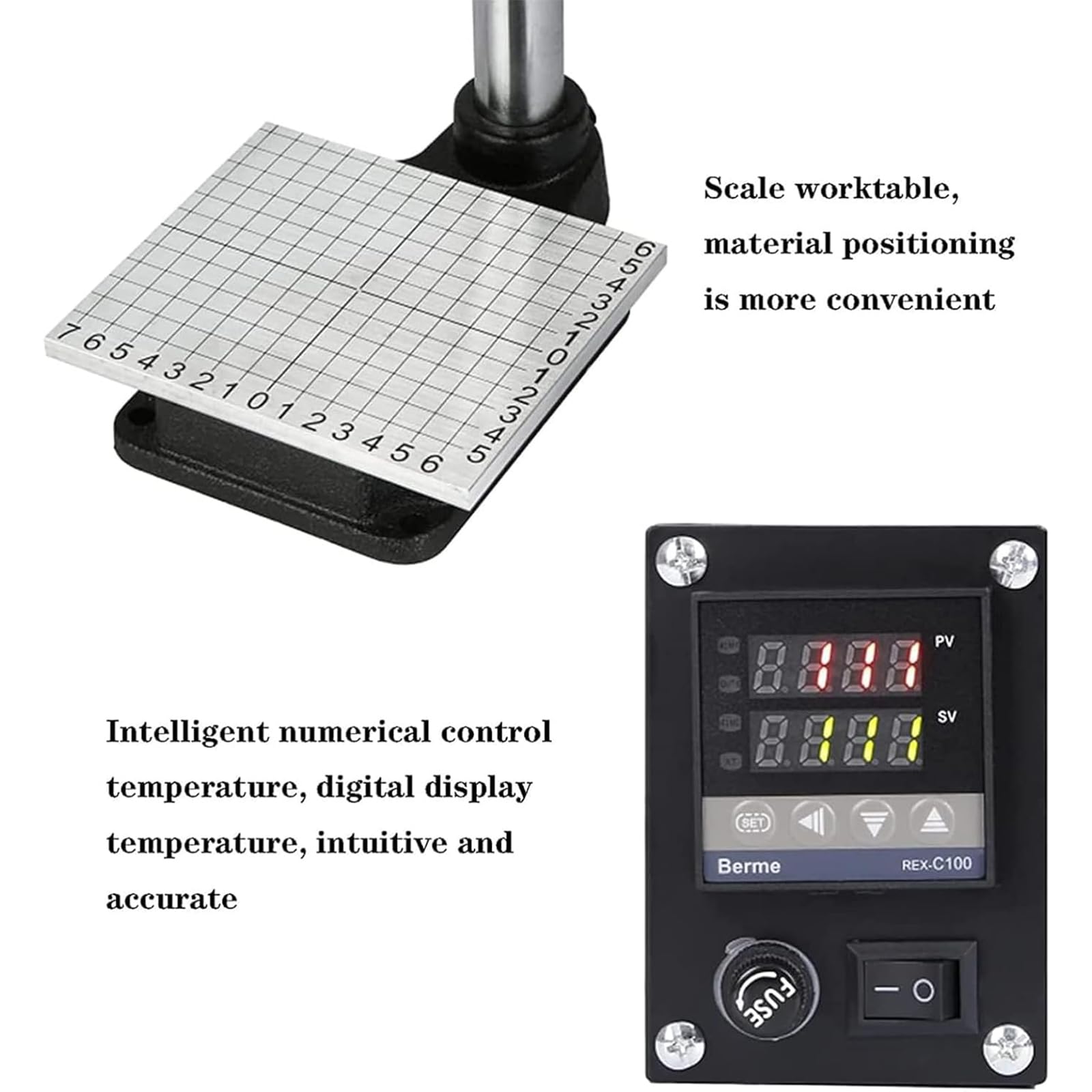 Máquina digital de estampado en caliente, multifuncional con pantalla, área de calefacción de 10 x 13 cm, altura ajustable de 0 a 16 cm para cuero, vinilo, papel y más