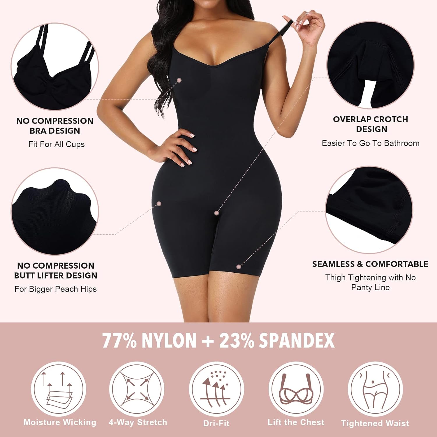 FeelinGirl Shapewear for Women Tummy Control Full Bust Body Shaper Bodysuit Butt Lifter Thigh Slimmer at  Women’s Clothing store