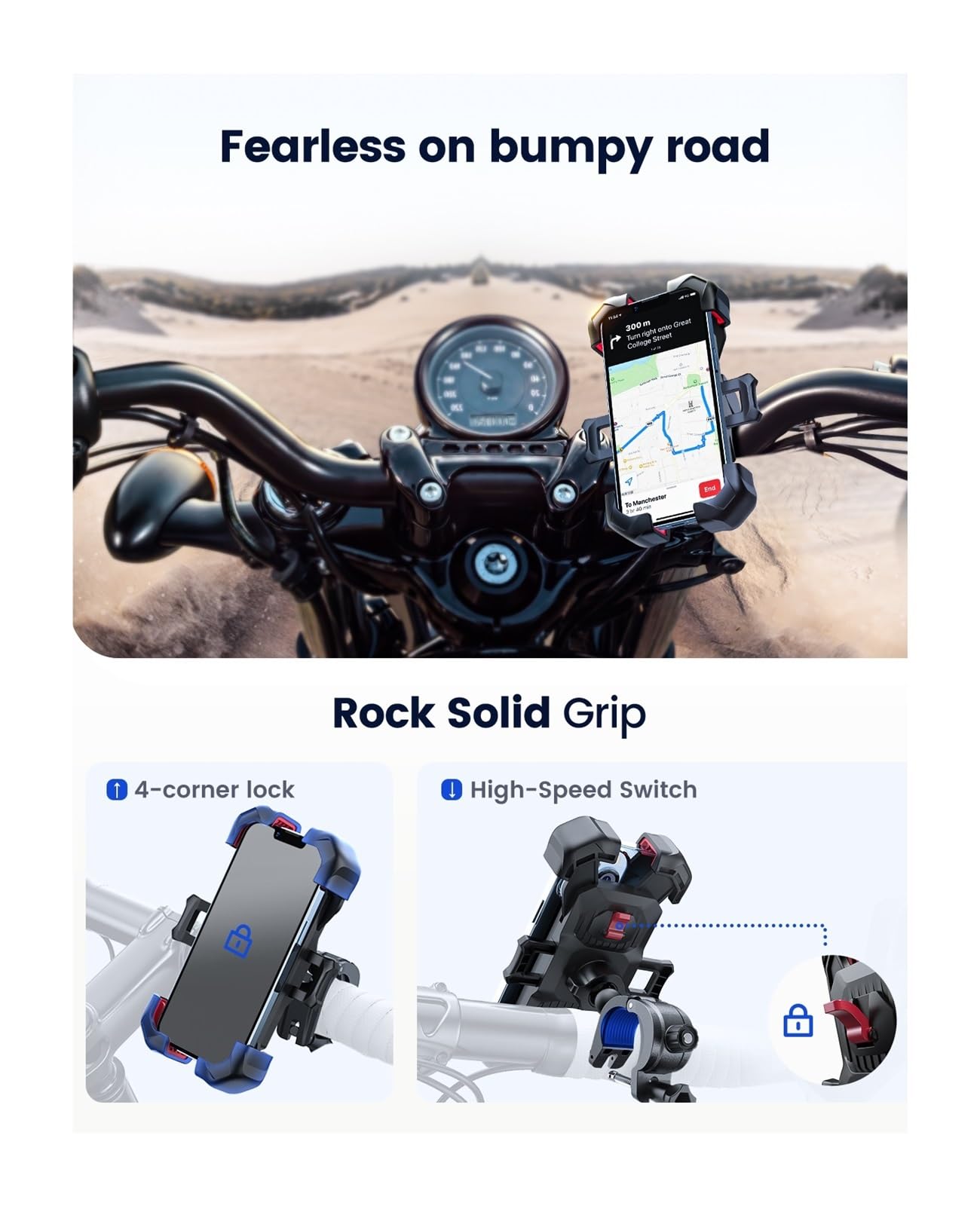 自転車用携帯電話マウント オートバイ用携帯電話マウント バイク電話ホルダー Amazon.co.jp: バイク用スマホホルダー 4.7-7 インチ 360 度ビュー