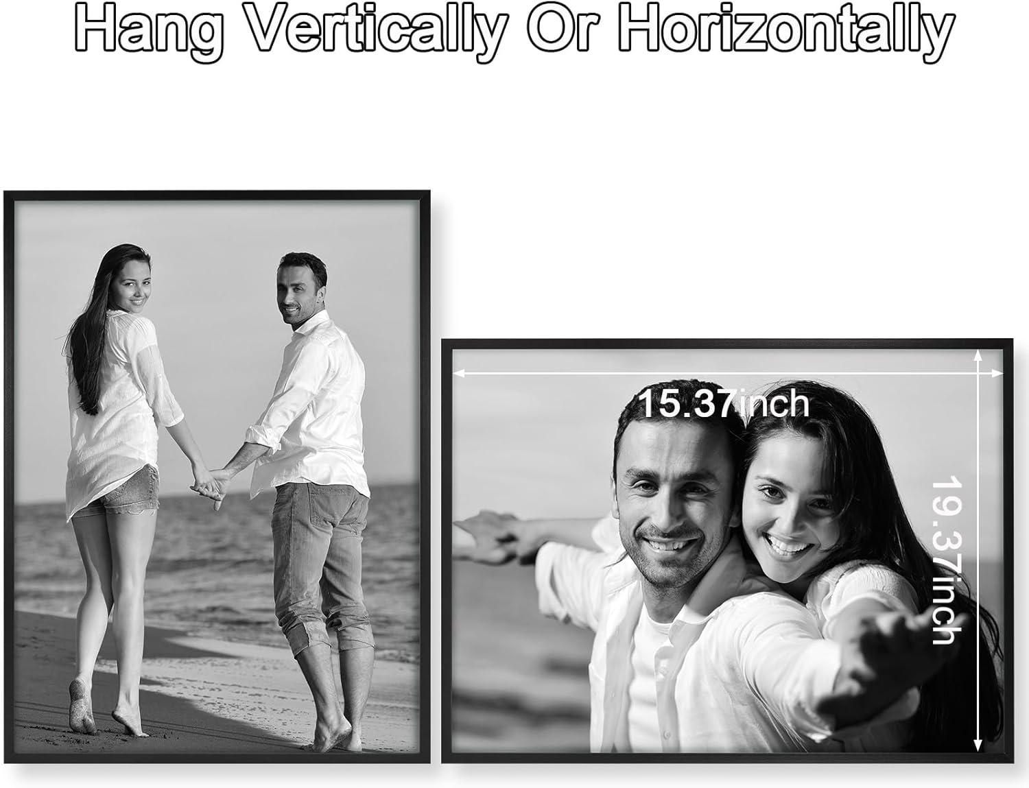 16"x20" Front-loading Picture Frame Without Mat, Black Poster Frame, Aluminum Wall Frame for Home Decomation