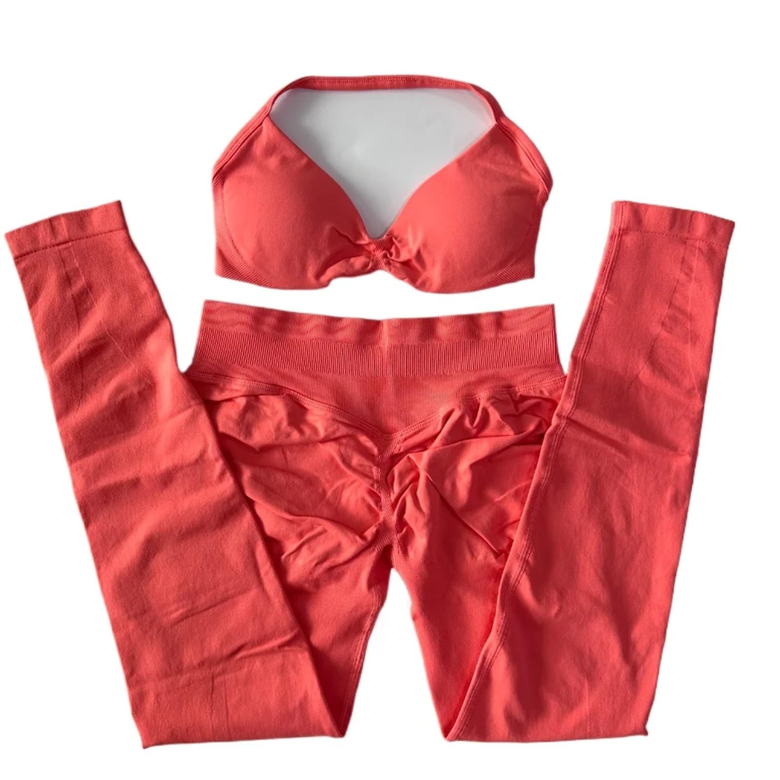Sport Set Damen 2-teiliges Set mit Riemchen-Yoga-BH, Sport-Top, Workout-Leggings-Set, nahtloses Fitnessstudio-Set, Fitness-Kleidung, Outfit(Color 30,M)