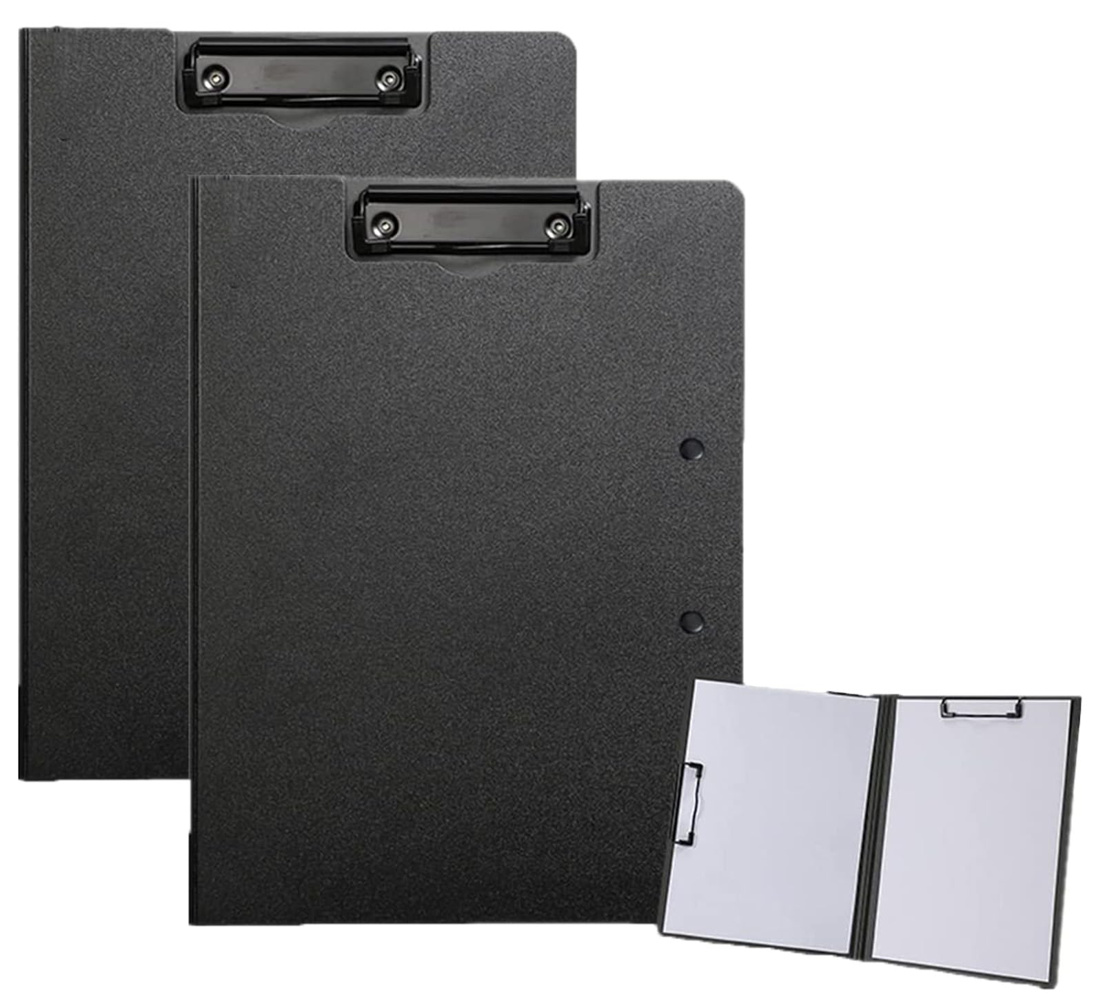 HOJKMAClipboard Folder, 2 Pack Waterproof A4/A3 Size File Folder Cover Writing Clipboard with Horizontal & Vertical Double Clips Metal Clip, Profile Clip File Folder for Business Office School, Black